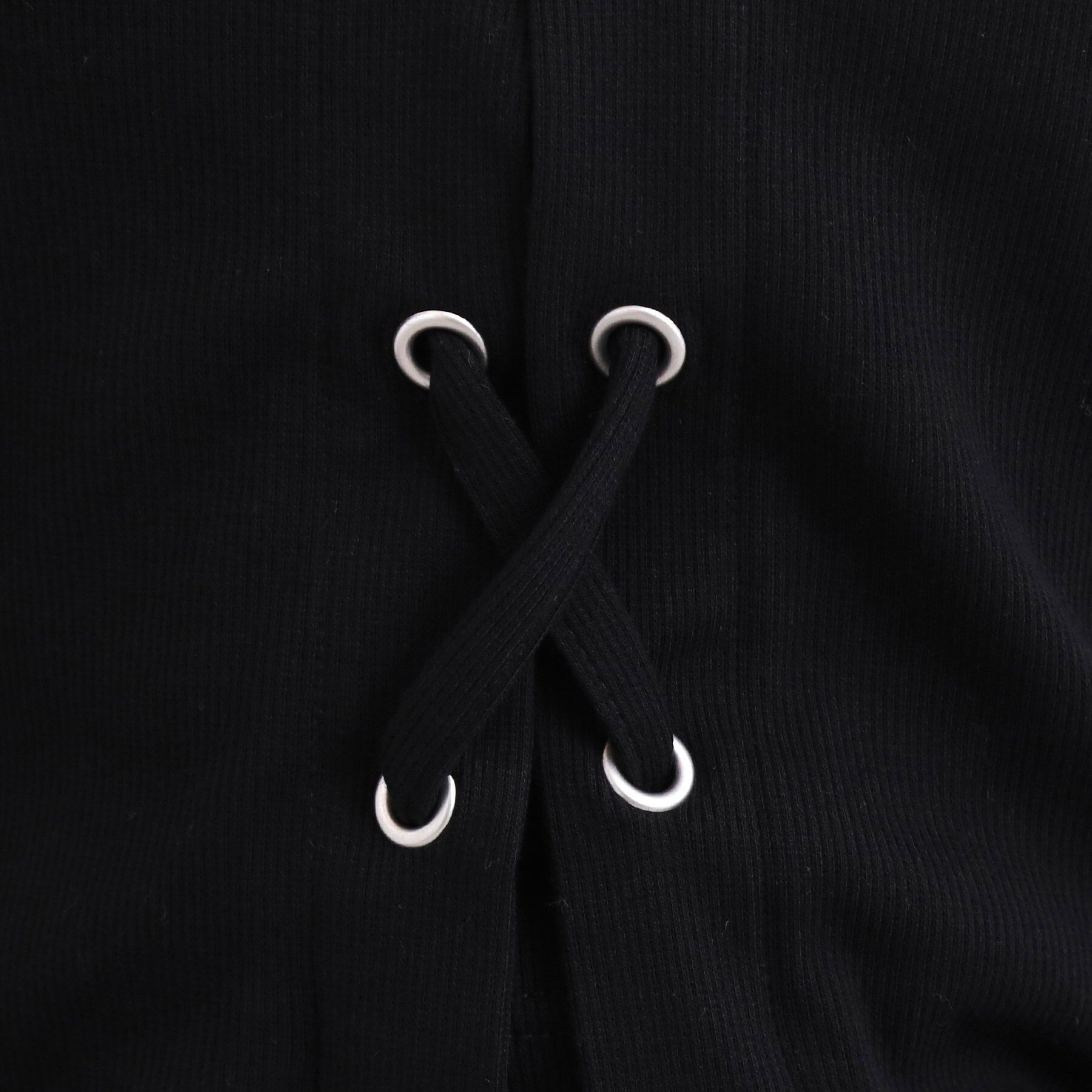 PINK-latte「レースアップテレコプルオーバー」|Tシャツ・カットソー|