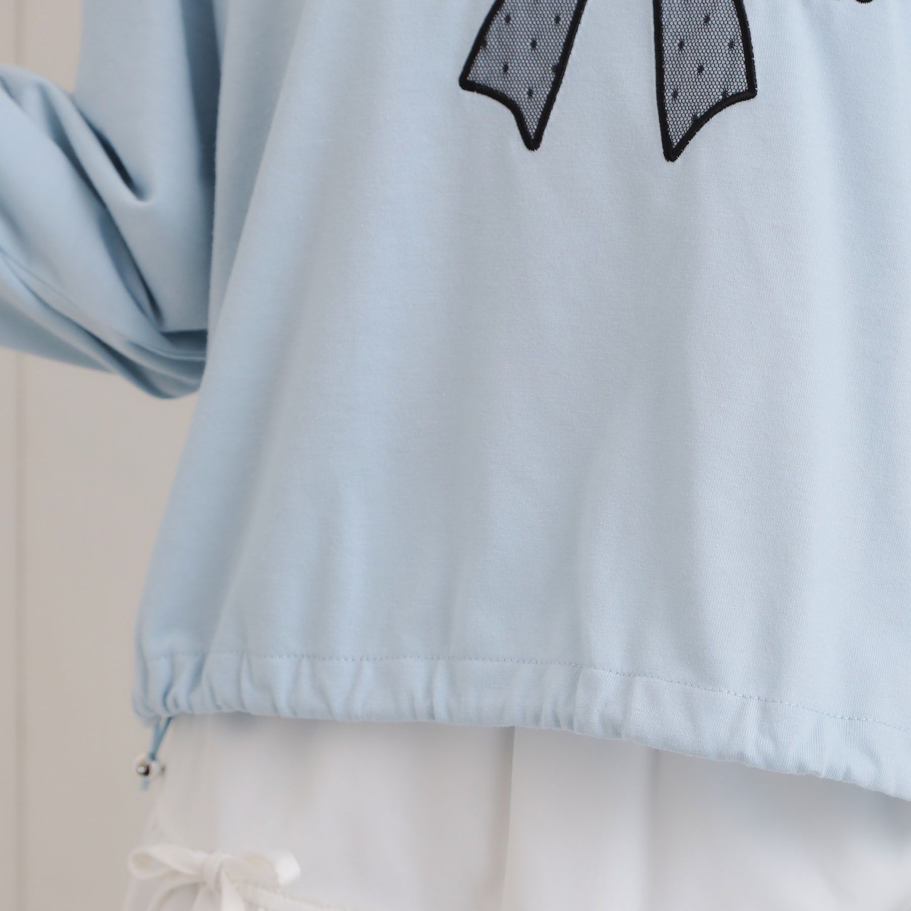 PINK-latte「裾ドロストチュールプルオーバー」|Tシャツ・カットソー|