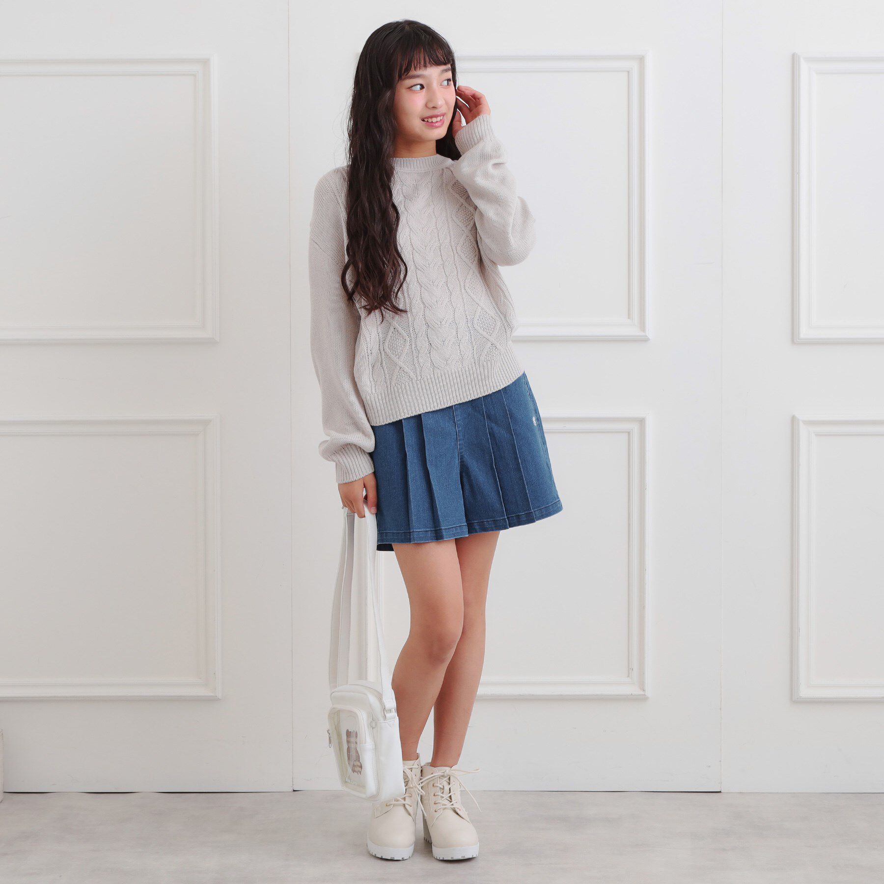 PINK-latte「バックルハイウエストショートパンツ」|キュロット|