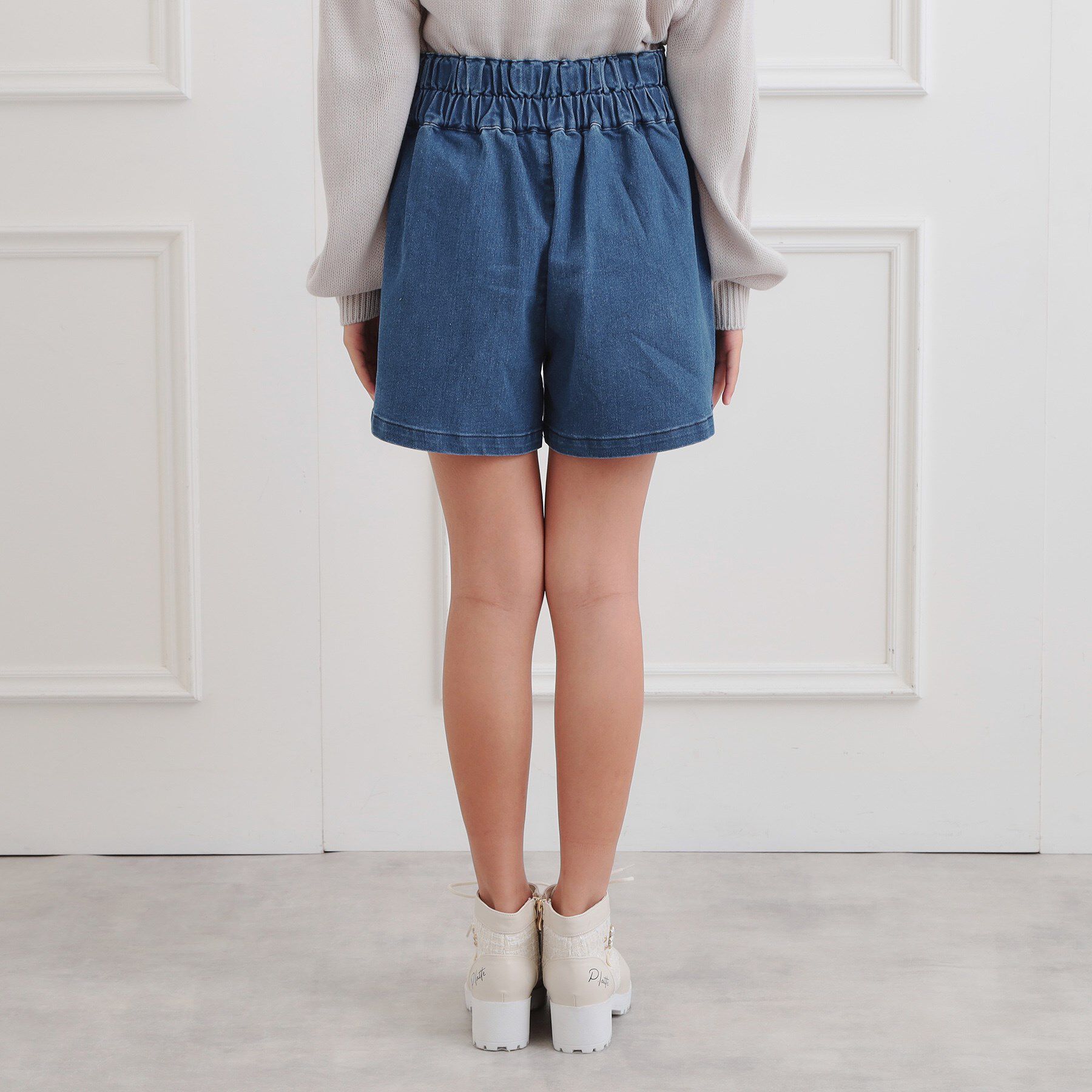 PINK-latte「バックルハイウエストショートパンツ」|キュロット|