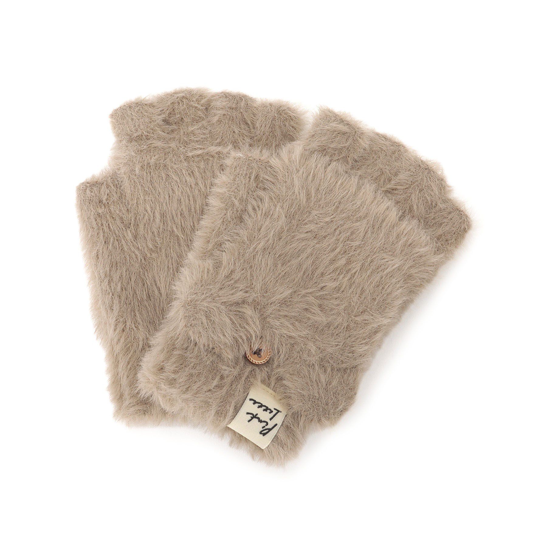 PINK-latte「くまみみシャギーフード付きミトン」|手袋|キャメルブラウン(0