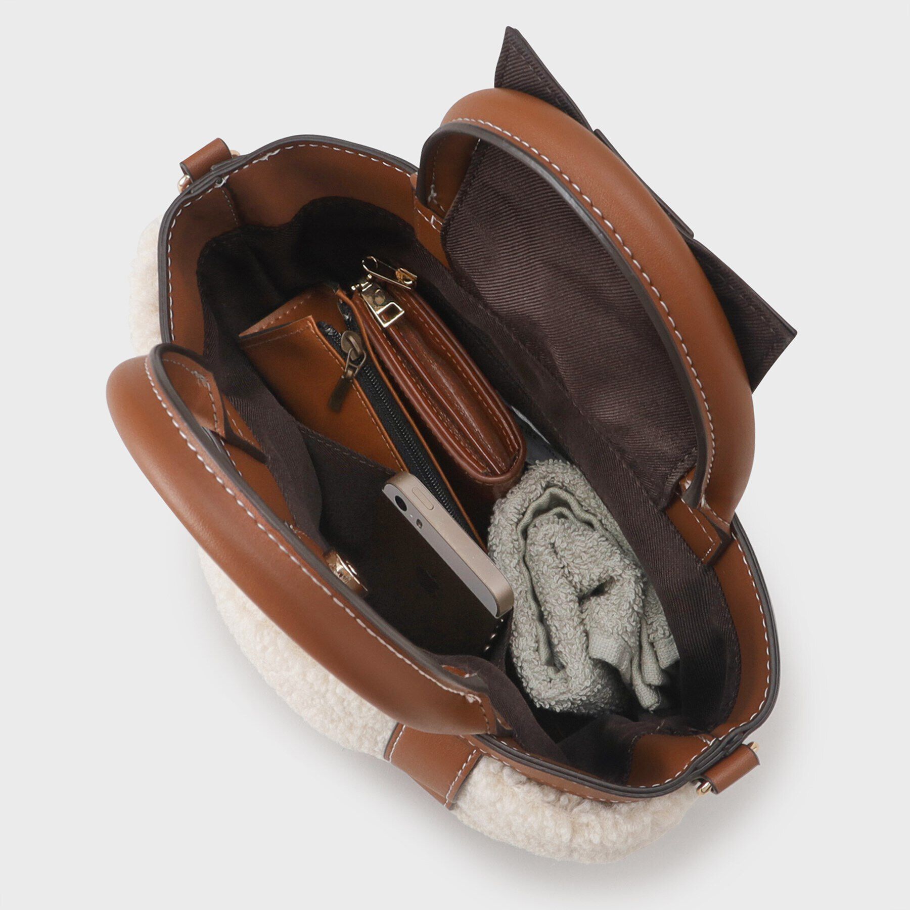 THE SHOP TK「ボア合皮コンビトート」|トートバッグ|