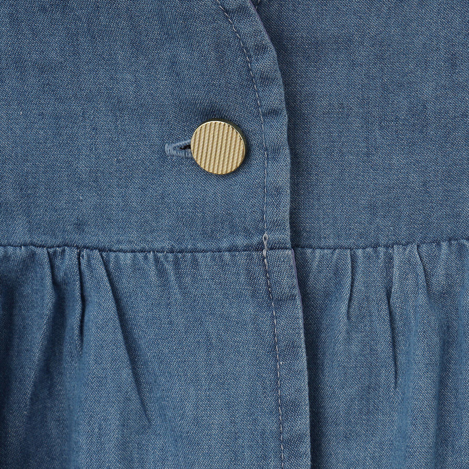 THE SHOP TK「【120-150】ペプラムライトデニムジレ/洗濯機OK・ママとおそろい」|ベスト・ジレ|