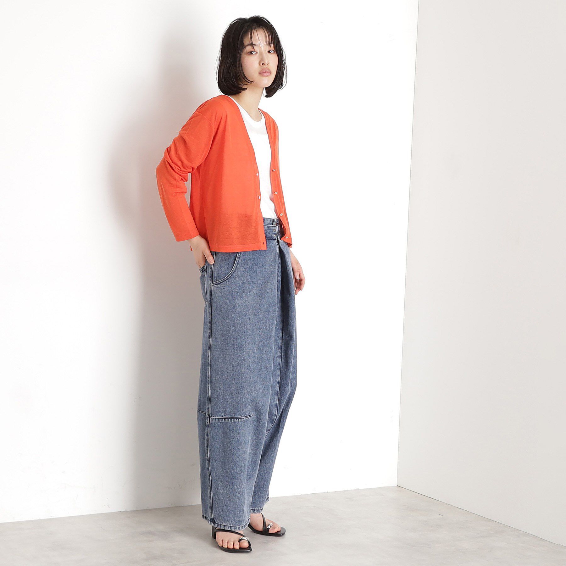 THE SHOP TK「シアーカーデ＆タンクトップ【セットアイテム/洗える】」|カーディガン|