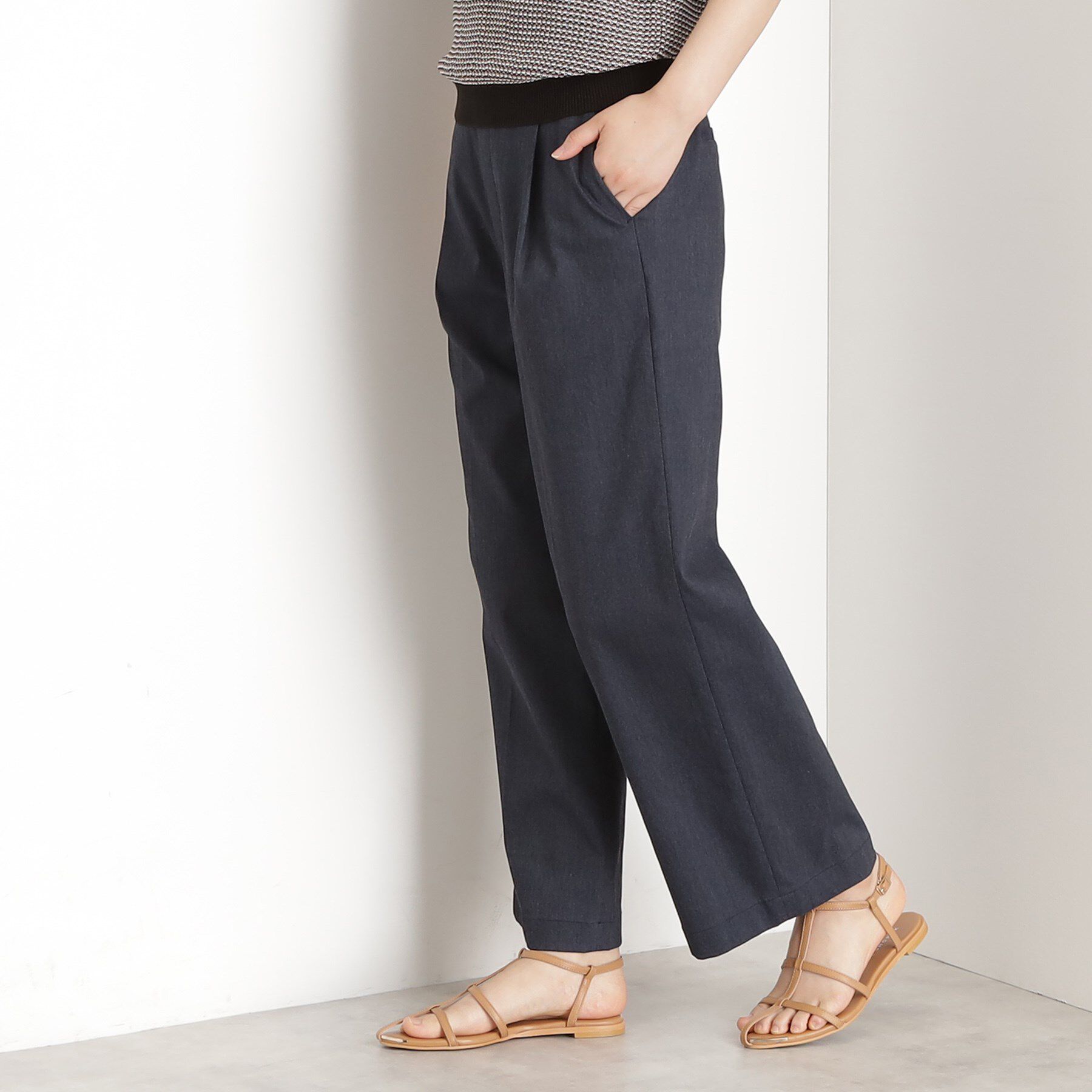 THE SHOP TK「【XS-XLサイズ/ラクに穿ける】ハイパーストレッチワイドパンツ/接触冷感/洗える」|その他|