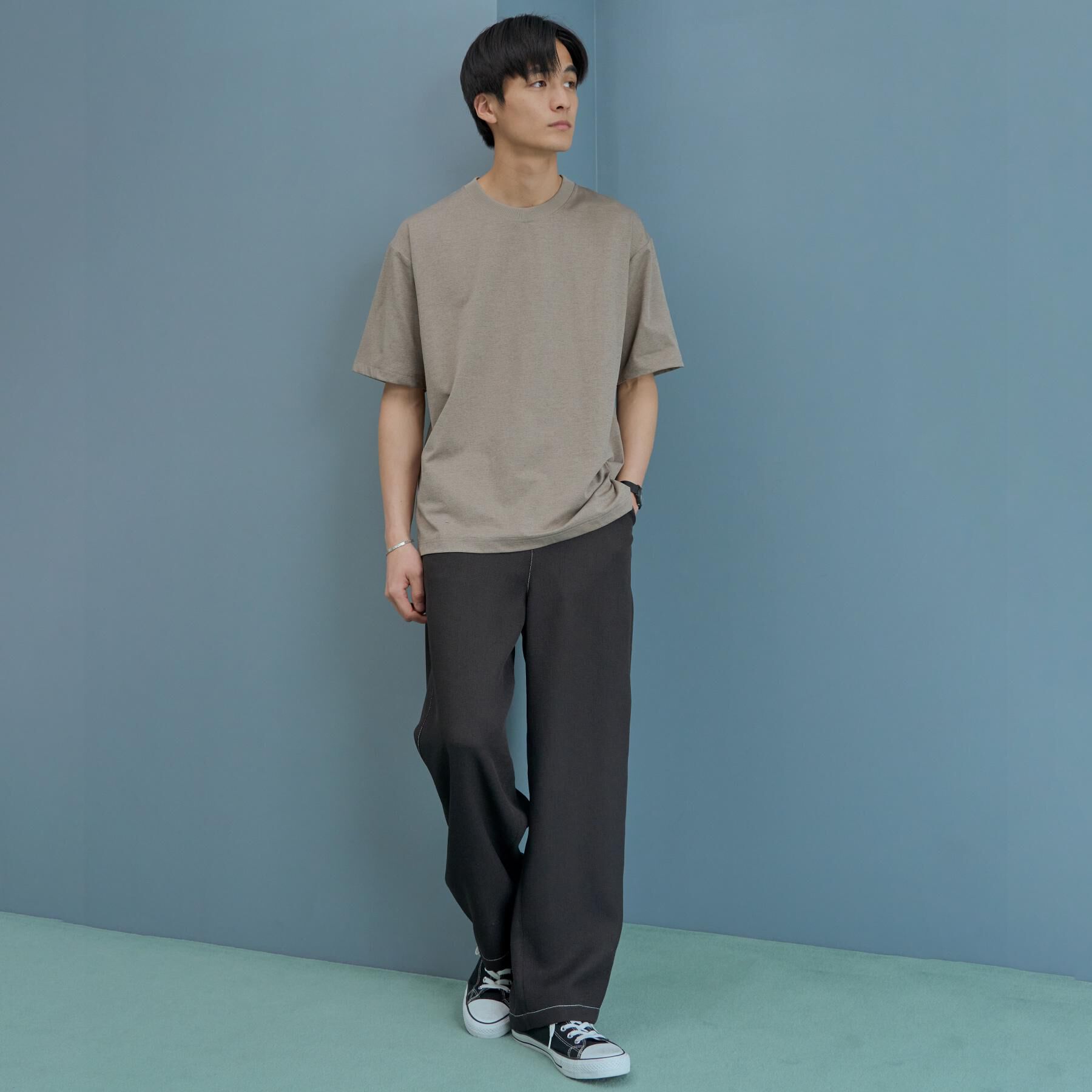 THE SHOP TK「ブッチャー配色ワイドパンツ」|その他|