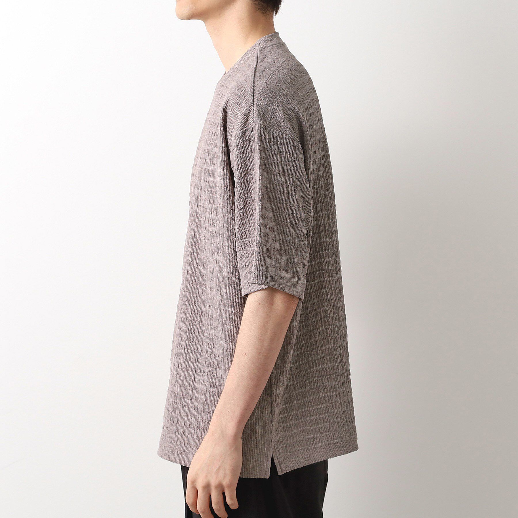 THE SHOP TK「楊柳ボーダー半袖Tシャツ【洗濯機OK】」|Tシャツ・カットソー|