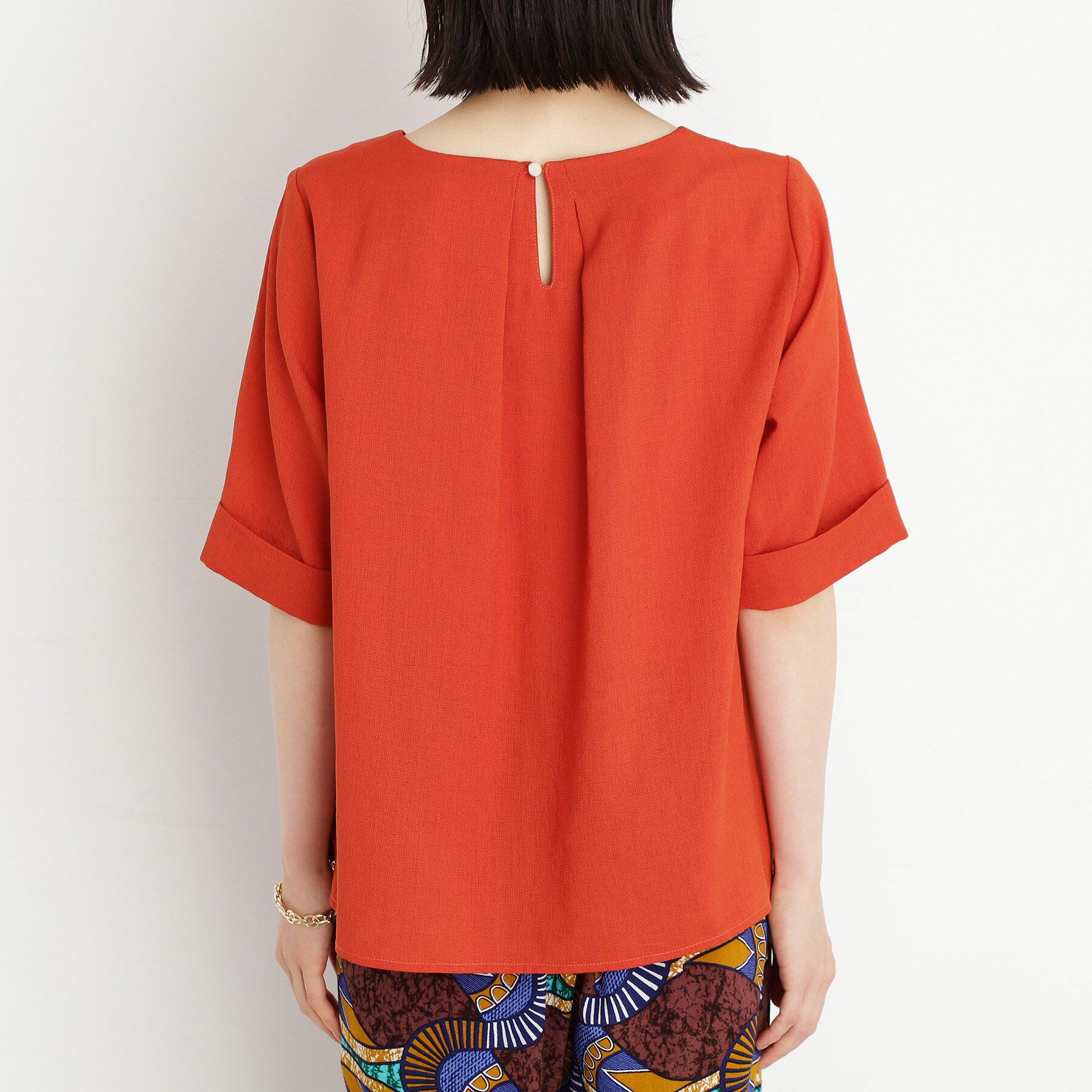 THE SHOP TK「【秋色入荷】麻調メッシュブラウス【二の腕カバー/洗える】」|シャツ・ブラウス|