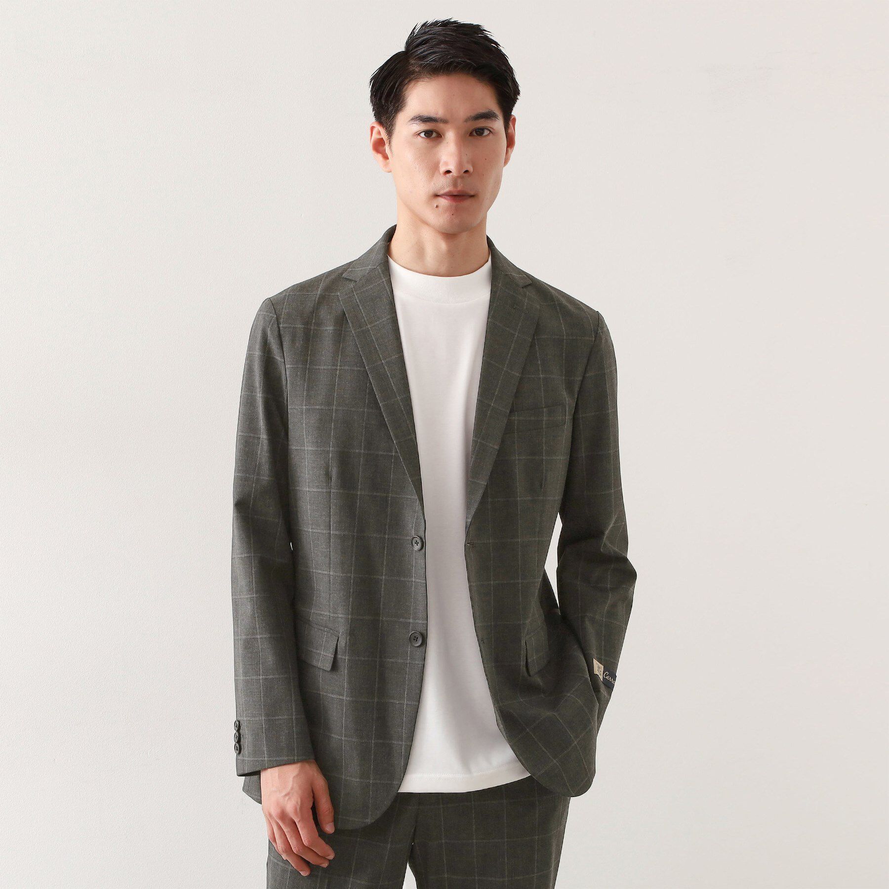 THE SHOP TK「CARREMAN／キャリーマンTRジャケット【セットアップ可/洗濯機OK】」|テーラードジャケット|チャコールグレー(2