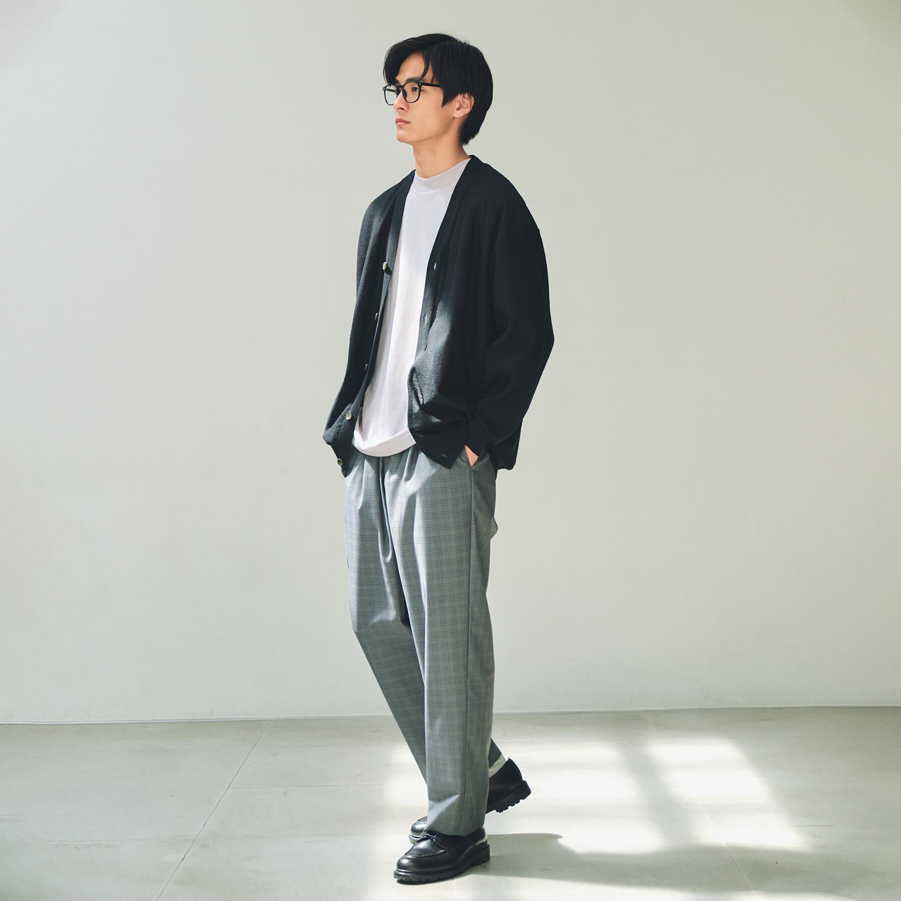 THE SHOP TK「【季節の変わり目に活躍】ニットカーディガン 選べる2デザイン(柄&無地)/洗濯機OK」|カーディガン|