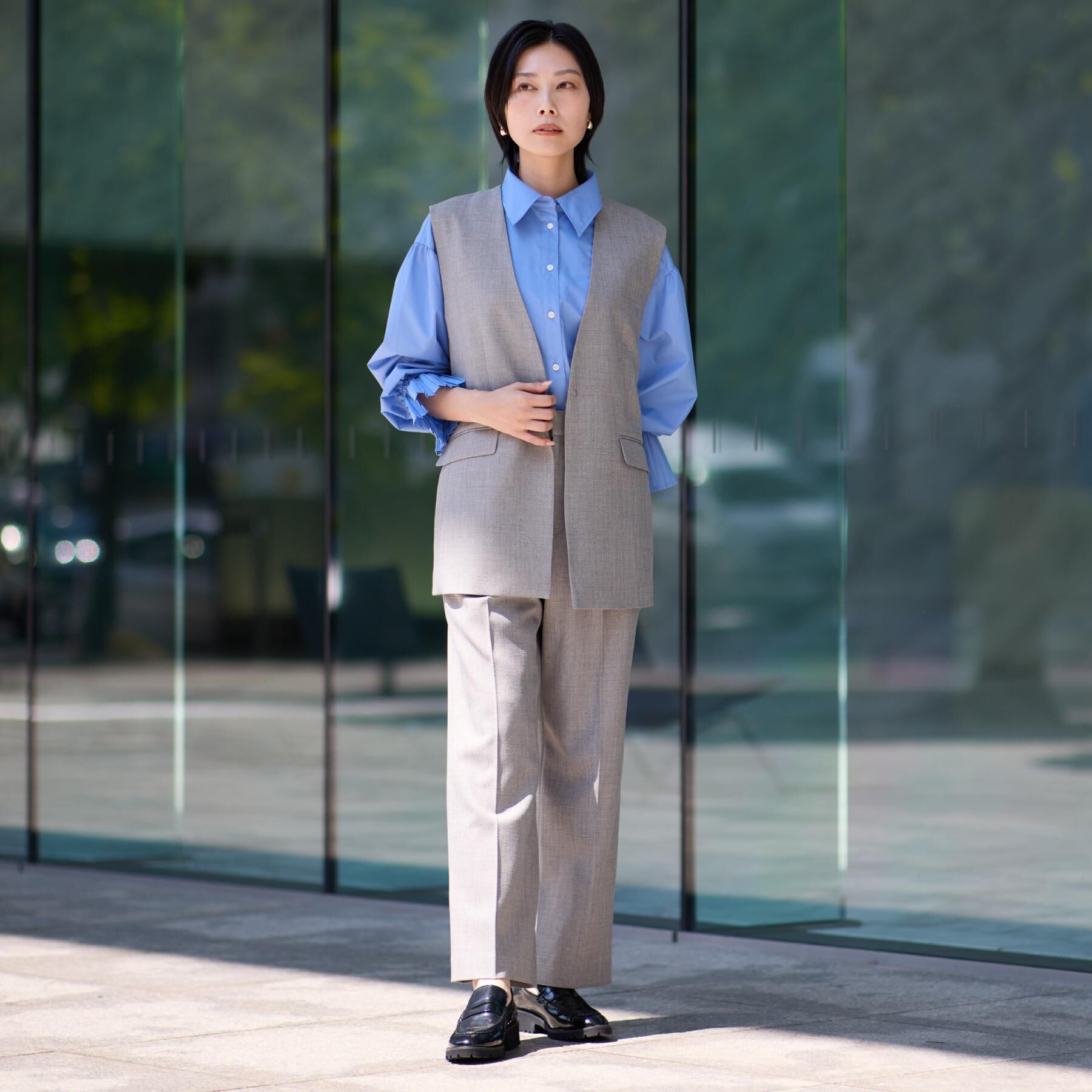 THE SHOP TK「ビジネスセミワイドパンツ【セットアップ可/洗濯機OK】/CAVIANシリーズ」|その他|