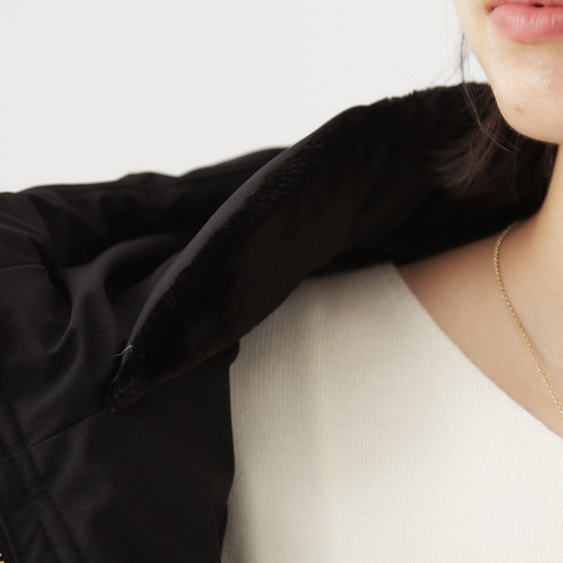 THE SHOP TK「【すっきり見えシルエット】上品ふわもこ中綿ブルゾン」|ダウン|