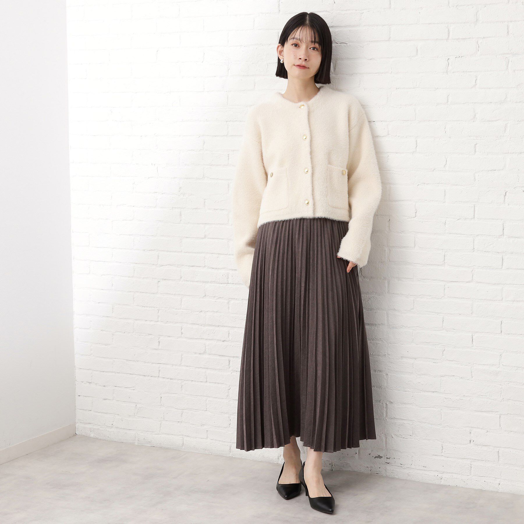 THE SHOP TK「【即戦力】ベロアフェザーカーディガン」|カーディガン|