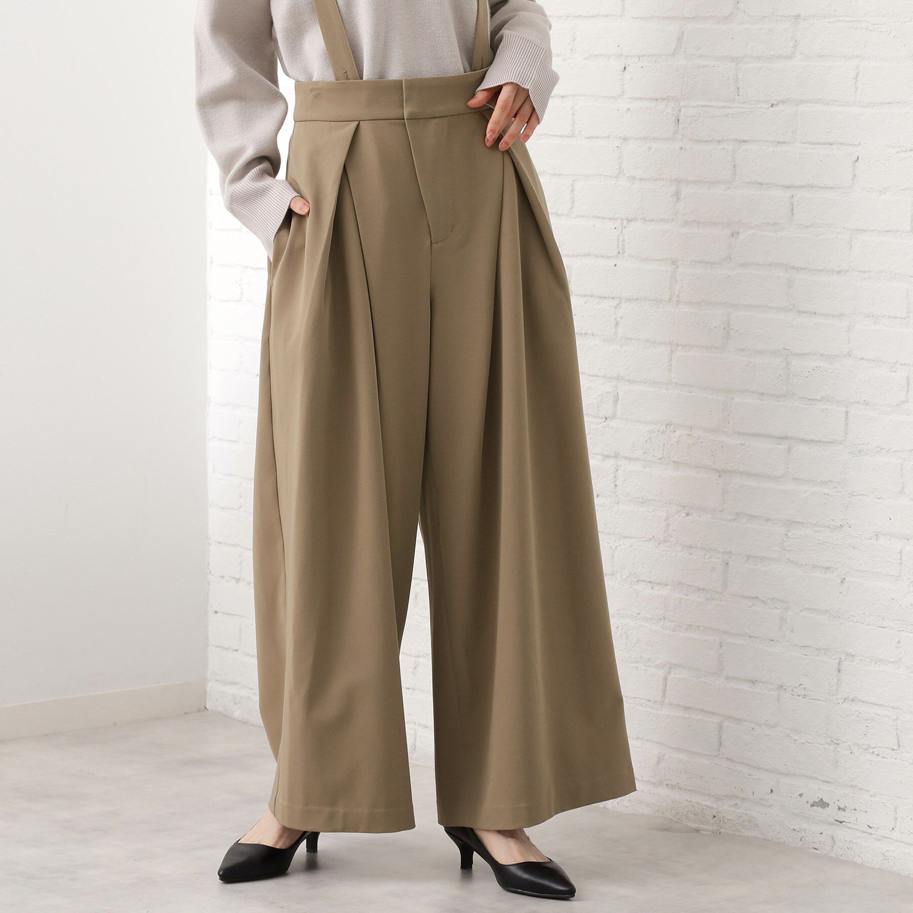 THE SHOP TK「サス付きタックワイドパンツ」|その他|