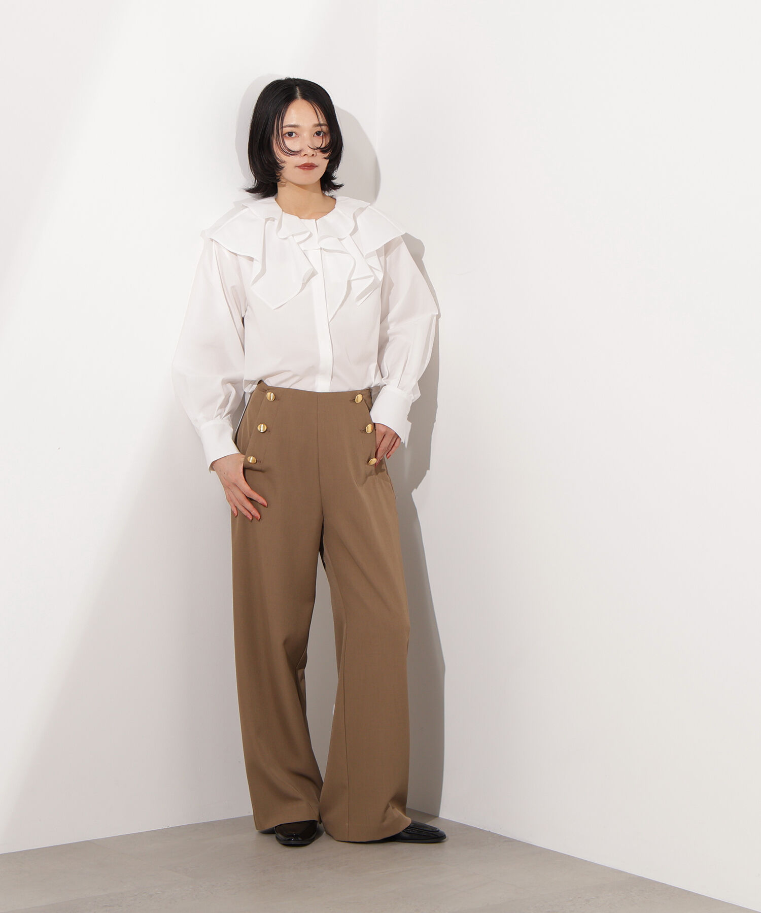  「2wayフリルカラーブラウス」|シャツ・ブラウス|