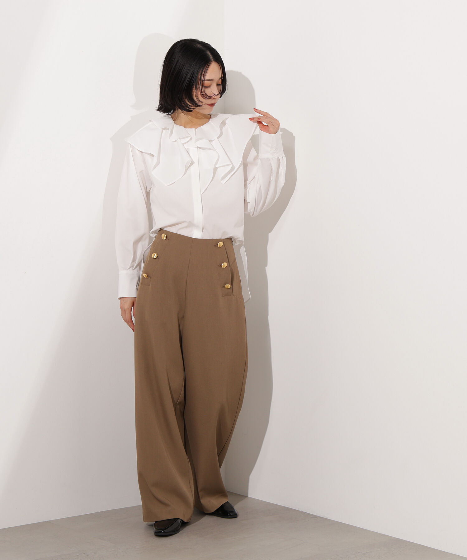  「2wayフリルカラーブラウス」|シャツ・ブラウス|