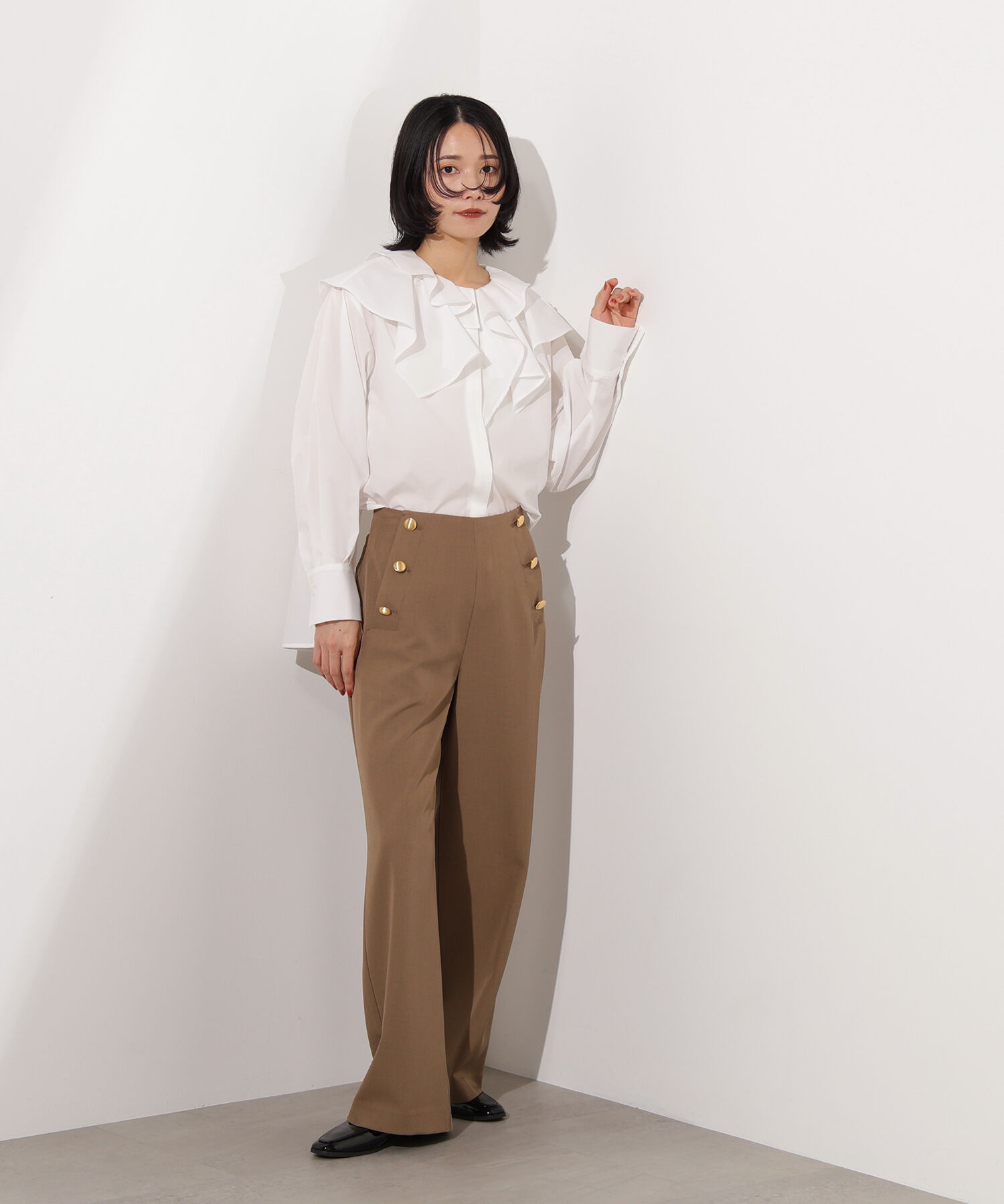  「2wayフリルカラーブラウス」|シャツ・ブラウス|