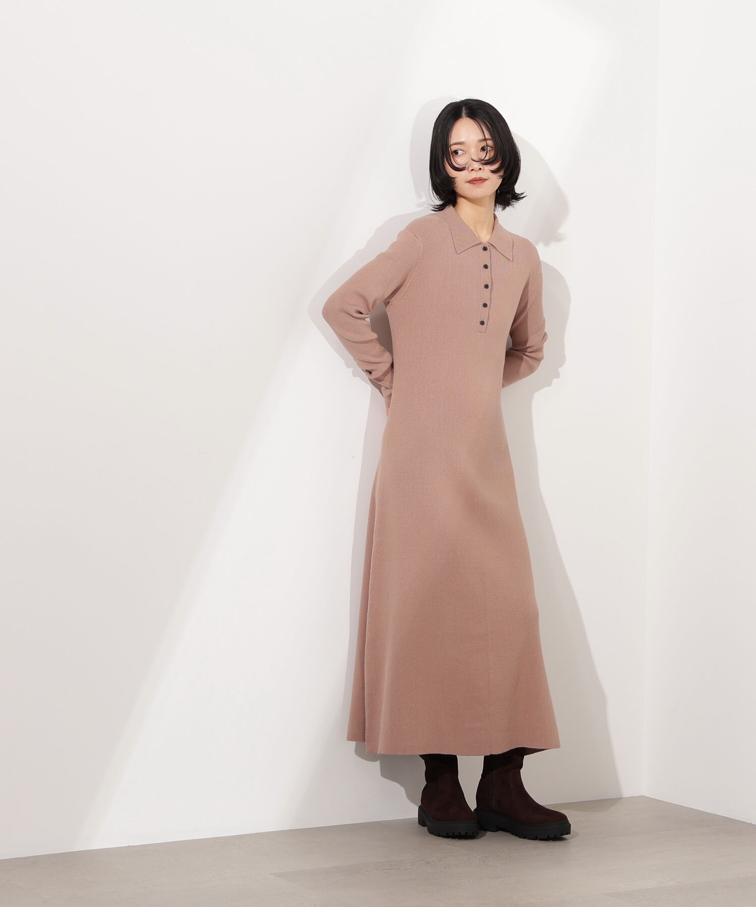  「襟付きニットワンピース」|スカート|