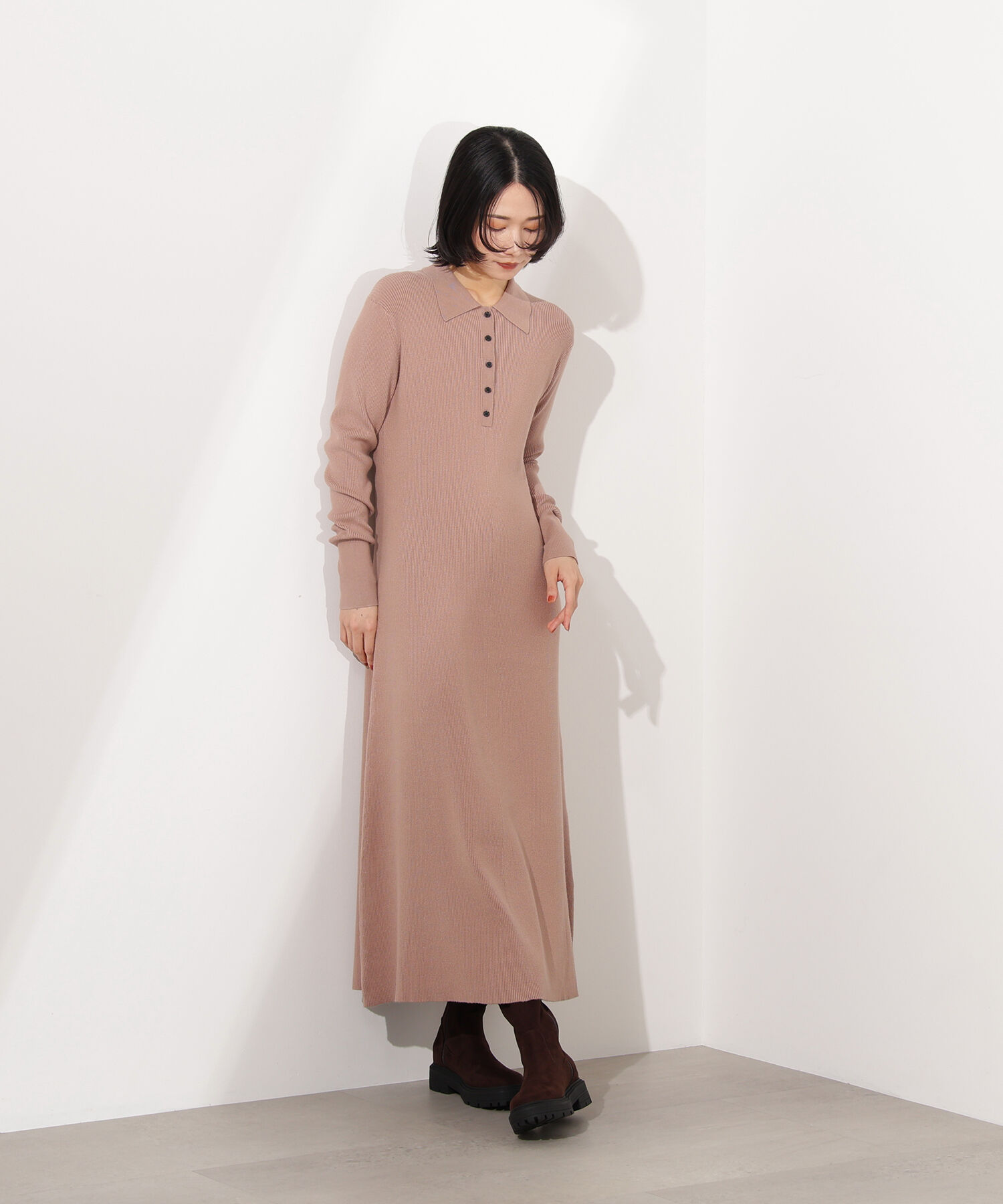  「襟付きニットワンピース」|スカート|