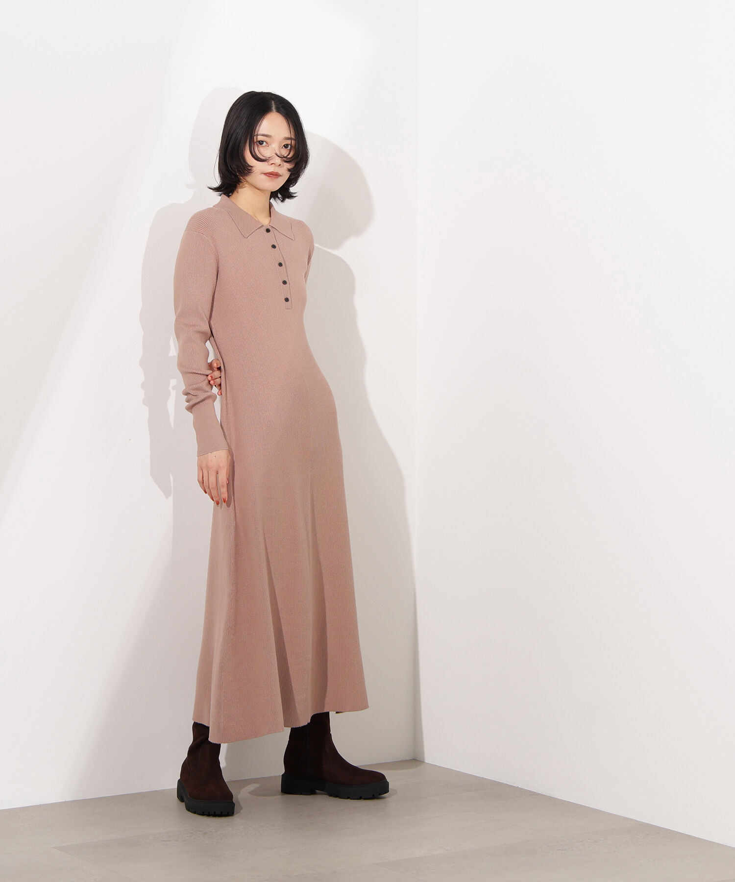  「襟付きニットワンピース」|スカート|