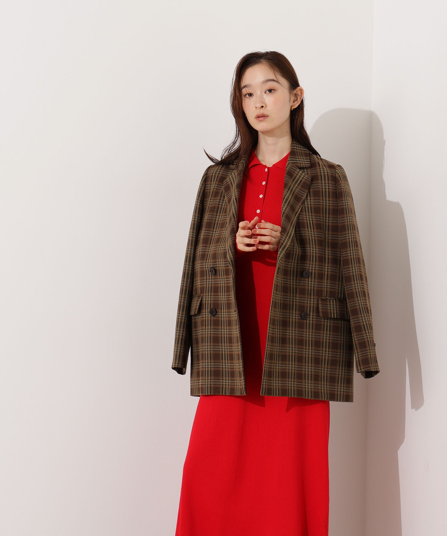  「襟付きニットワンピース」|スカート|