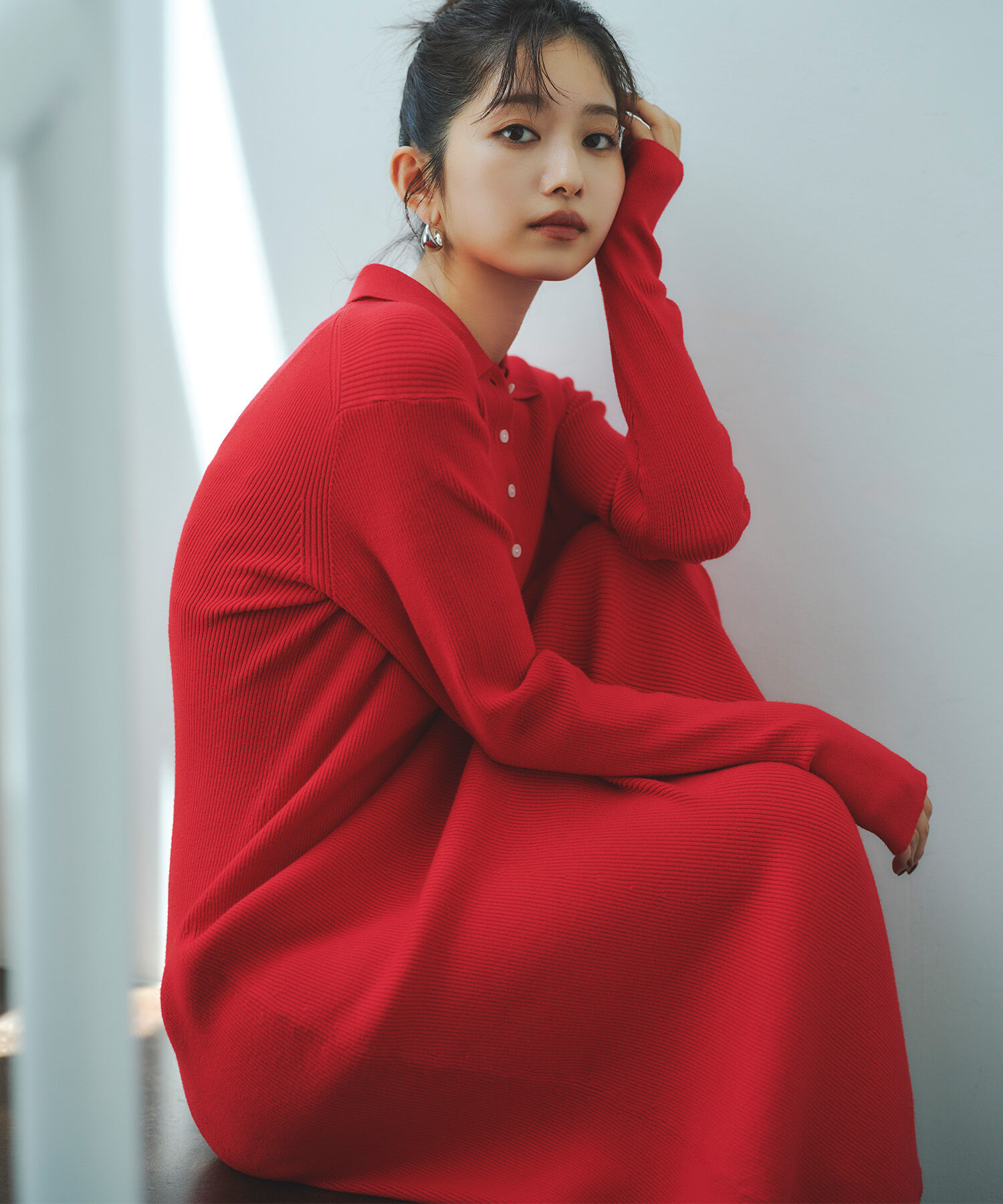  「襟付きニットワンピース」|スカート|