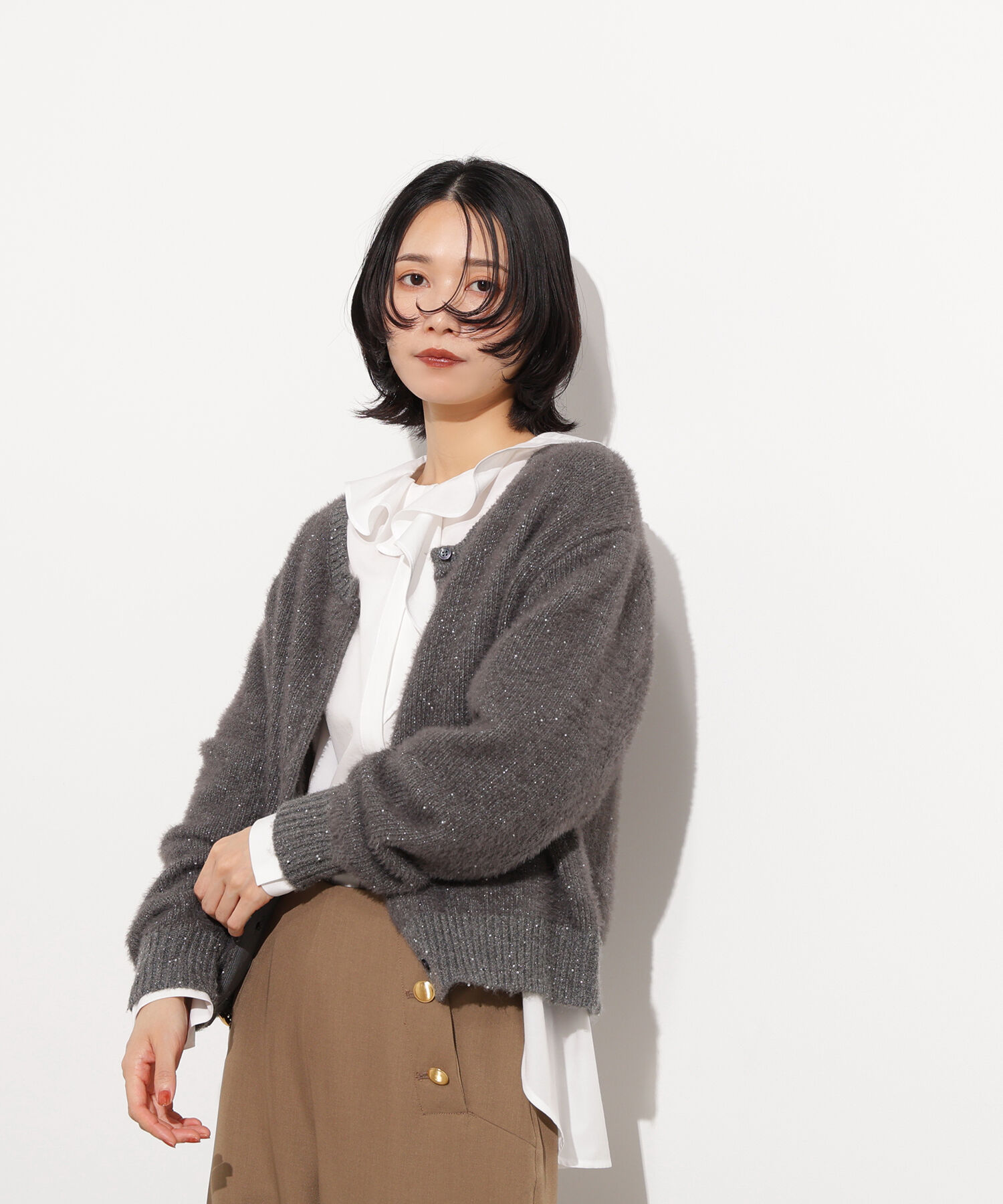  「ビーズミックスヘアリーカーディガン」|ニット・セーター|