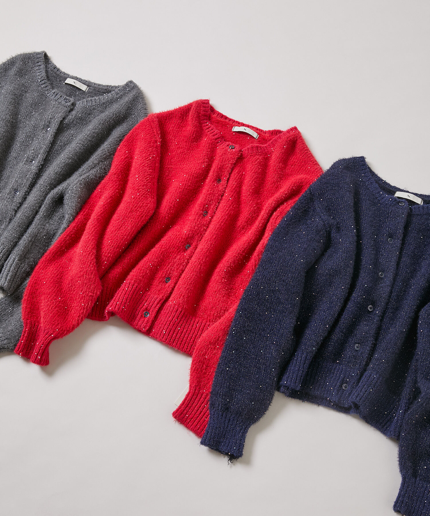  「ビーズミックスヘアリーカーディガン」|ニット・セーター|