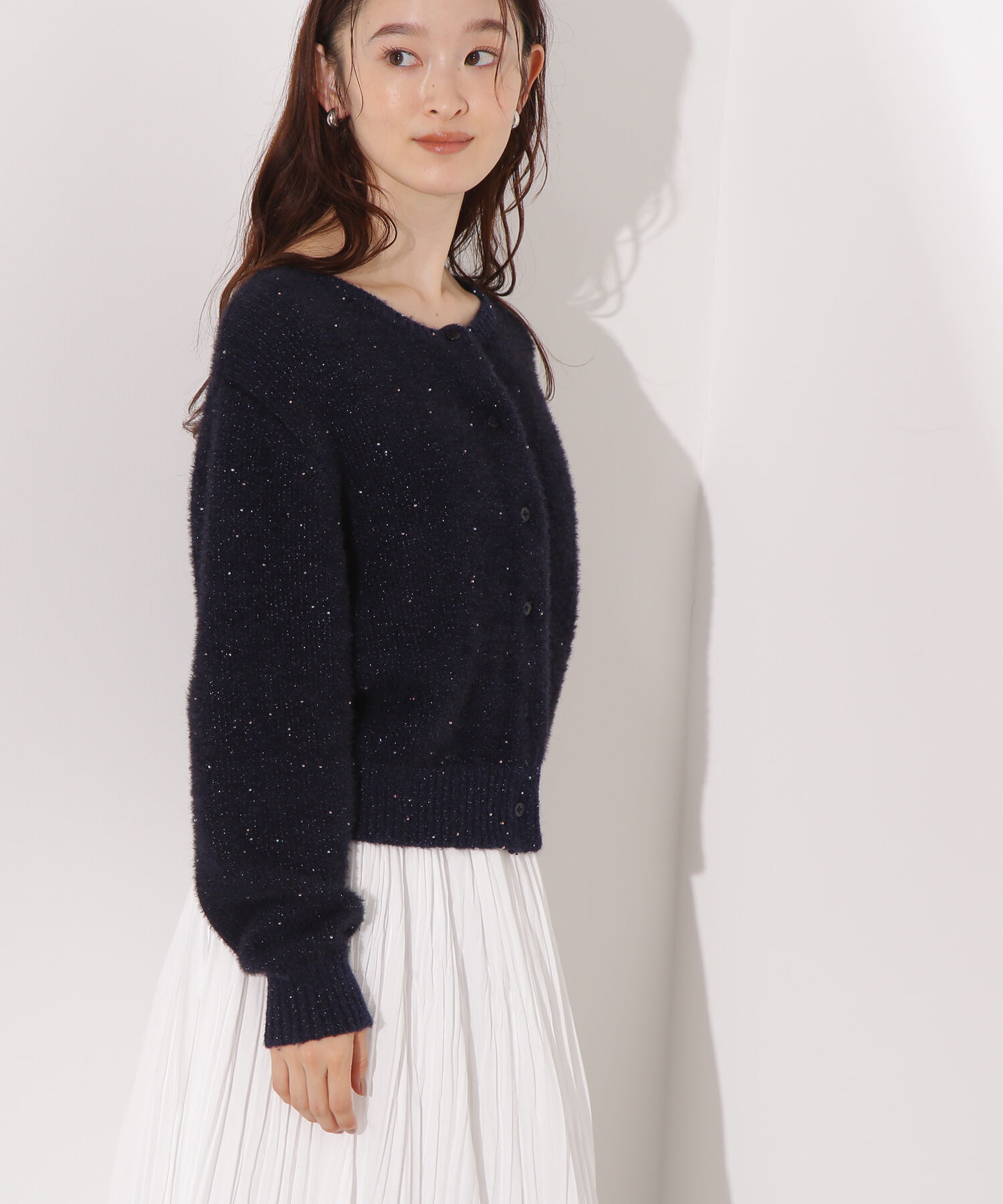  「ビーズミックスヘアリーカーディガン」|ニット・セーター|