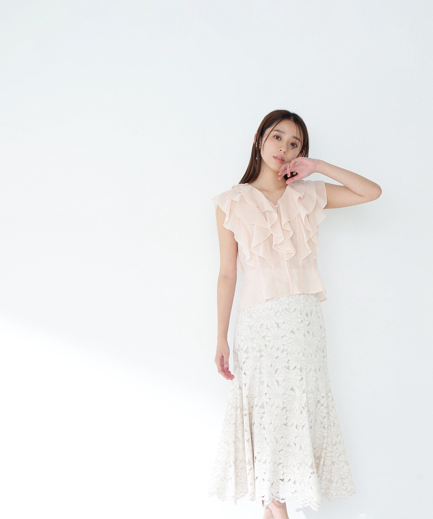  「シアーラッフルフリルブラウス」|シャツ・ブラウス|