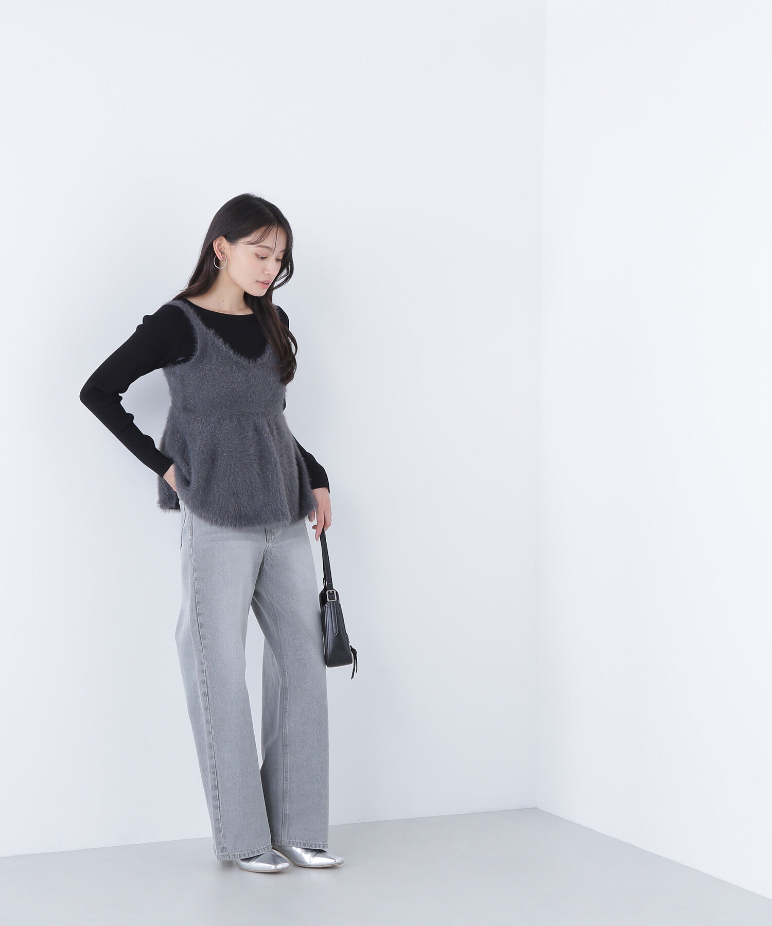  「ヘアリーペプラムキャミセットニット」|ニット・セーター|