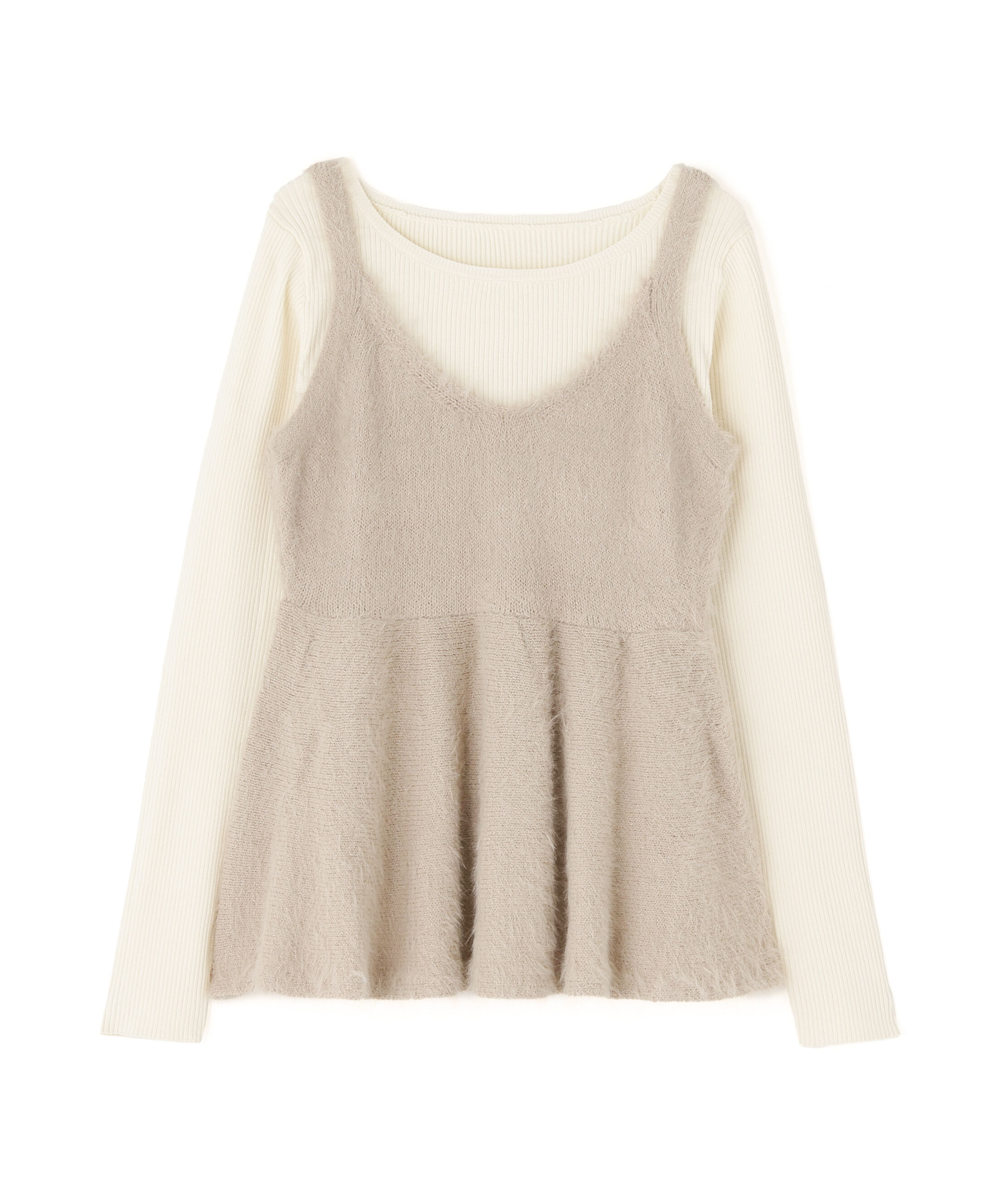  「ヘアリーペプラムキャミセットニット」|ニット・セーター|