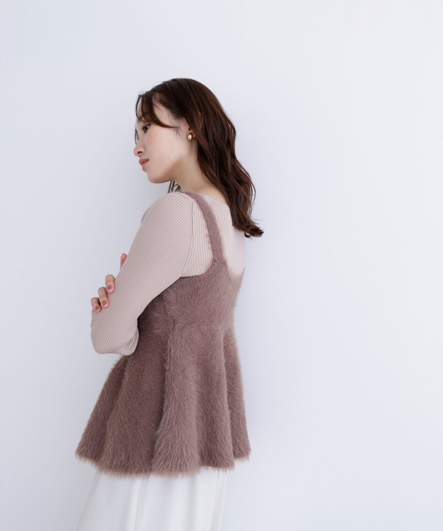  「ヘアリーペプラムキャミセットニット」|ニット・セーター|