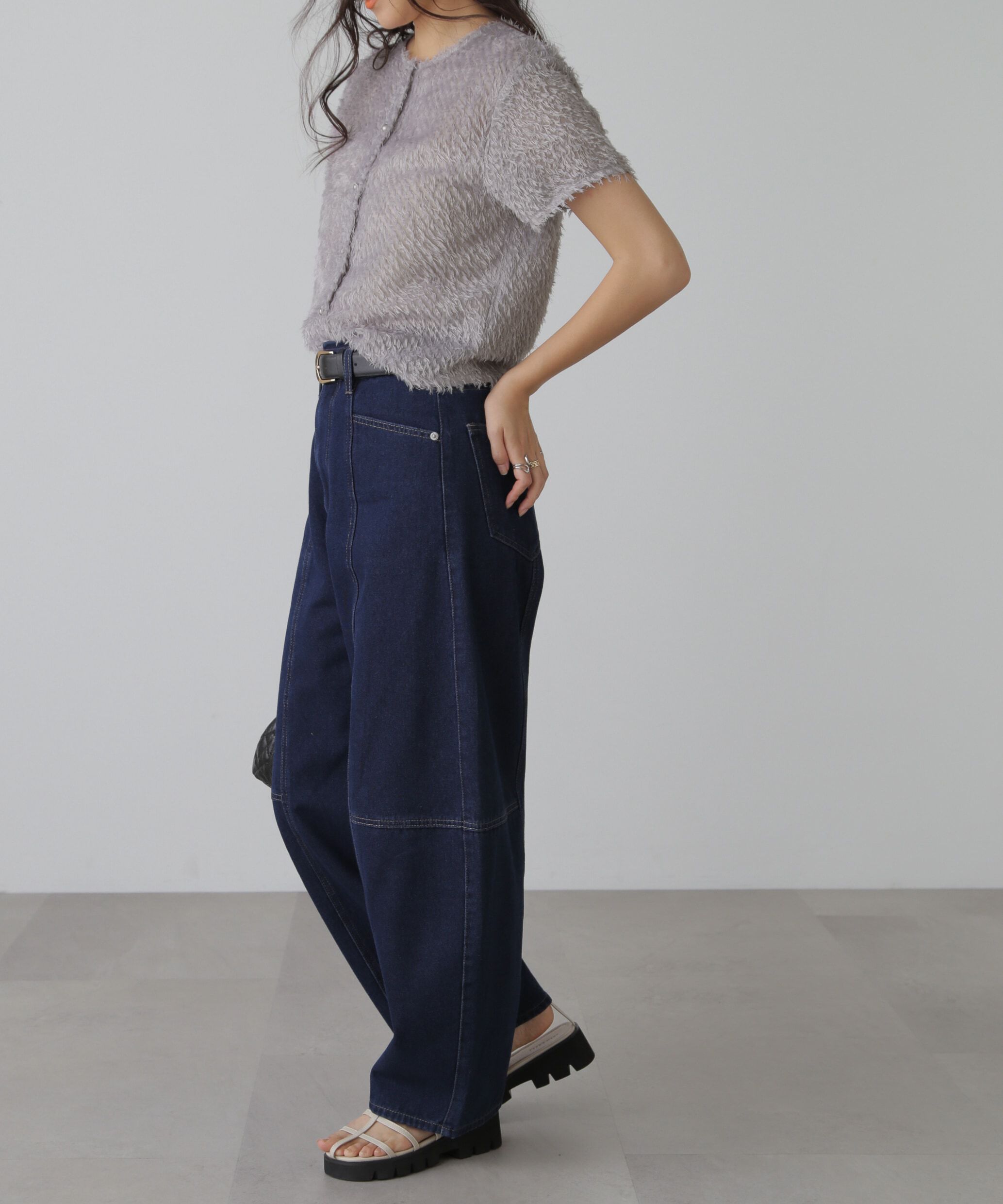  「フロントボタンカットジャガードブラウス」|シャツ・ブラウス|