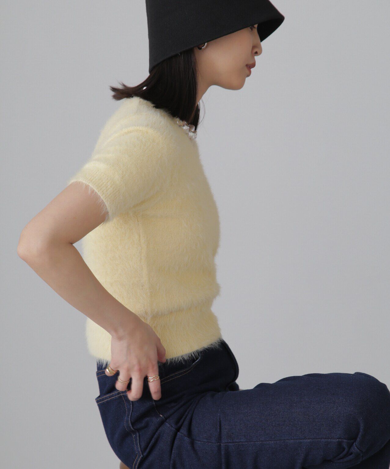  「シャギー半袖ニット」|ニット・セーター|