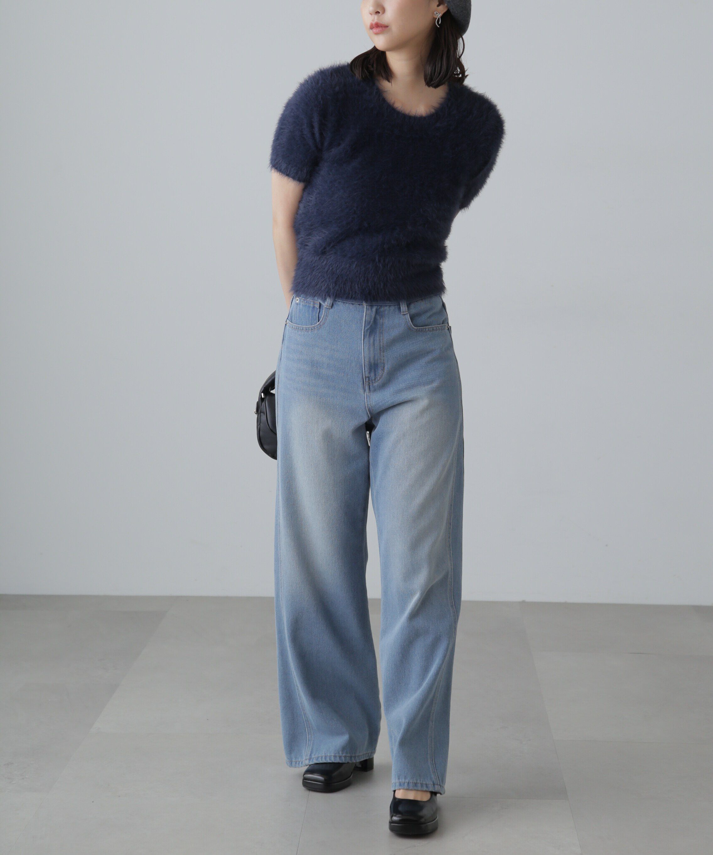  「シャギー半袖ニット」|ニット・セーター|