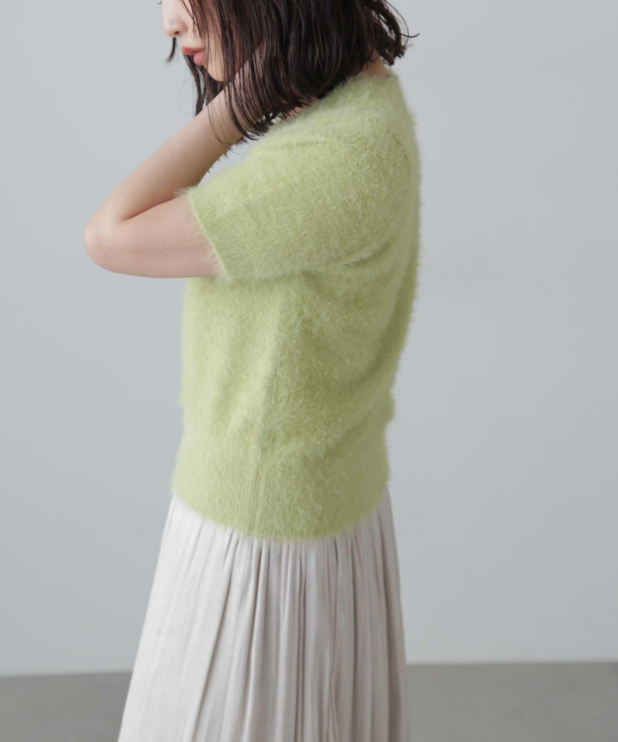  「シャギー半袖ニット」|ニット・セーター|