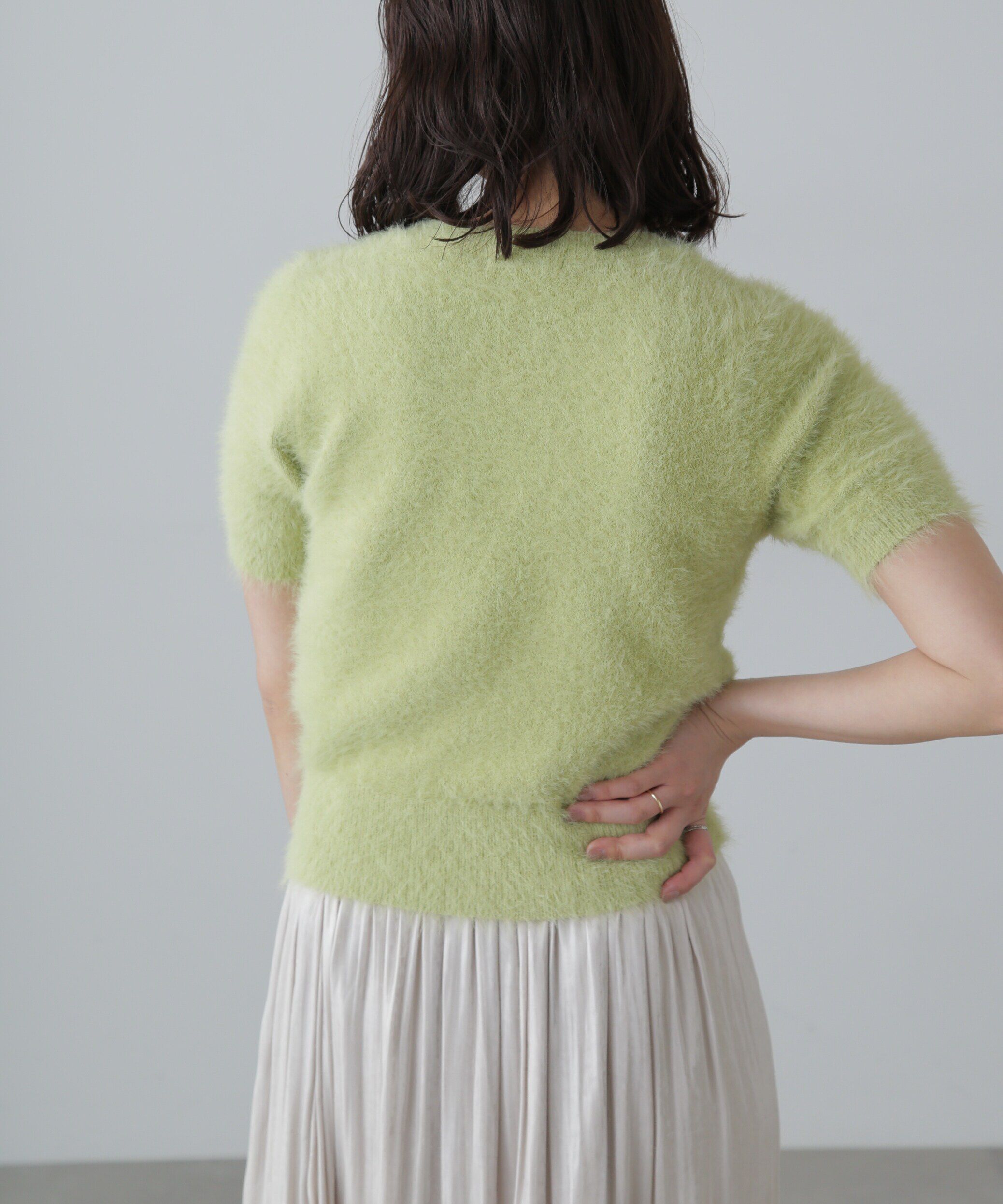  「シャギー半袖ニット」|ニット・セーター|