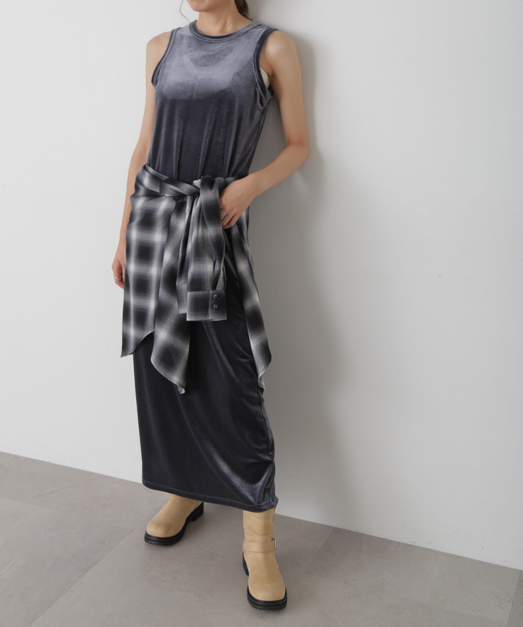  「ベロアアメスリタンクトップワンピース」|ワンピース|