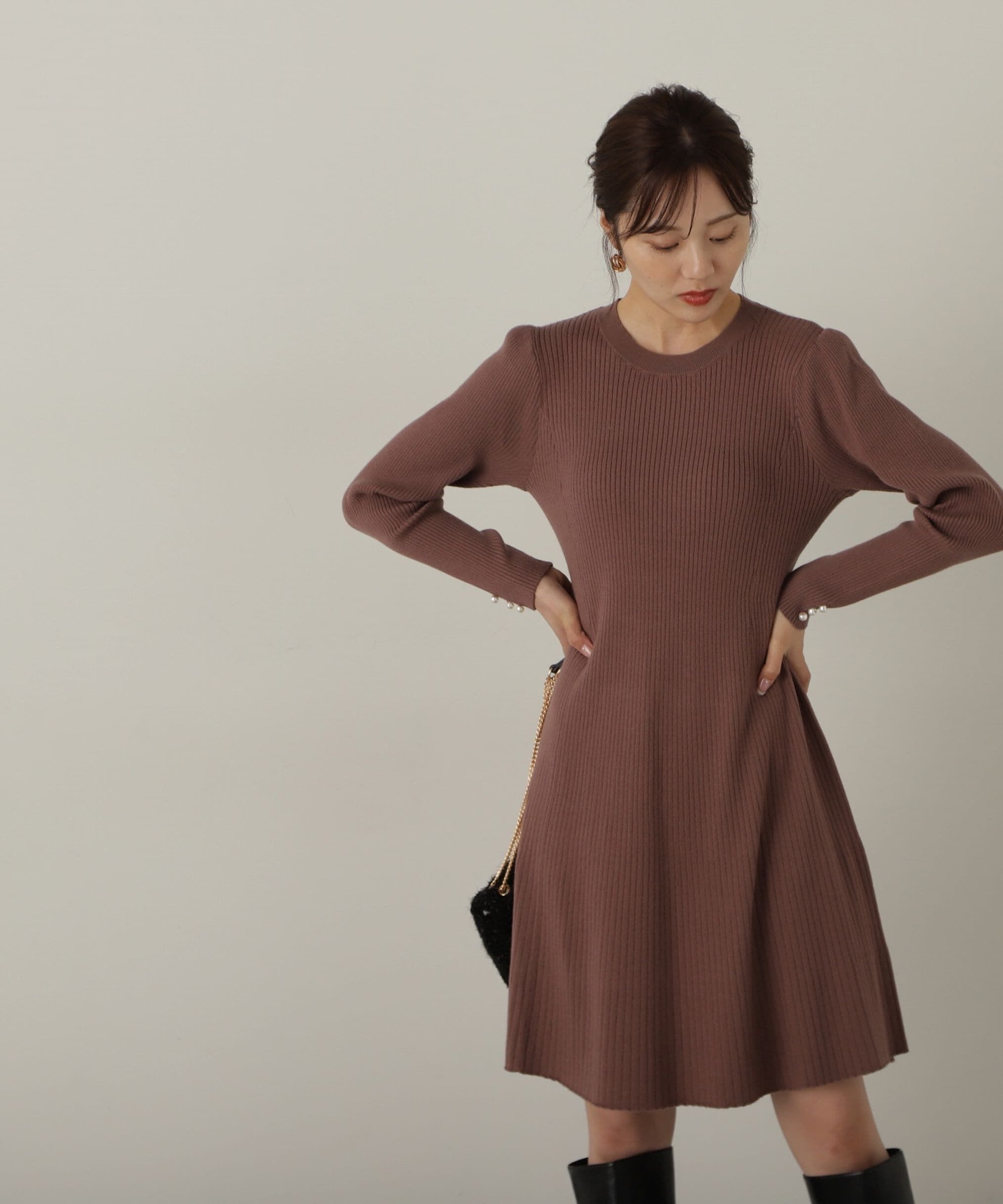 PROPORTION BODY DRESSING「リブミニニットワンピース　24AW」|ワンピース|