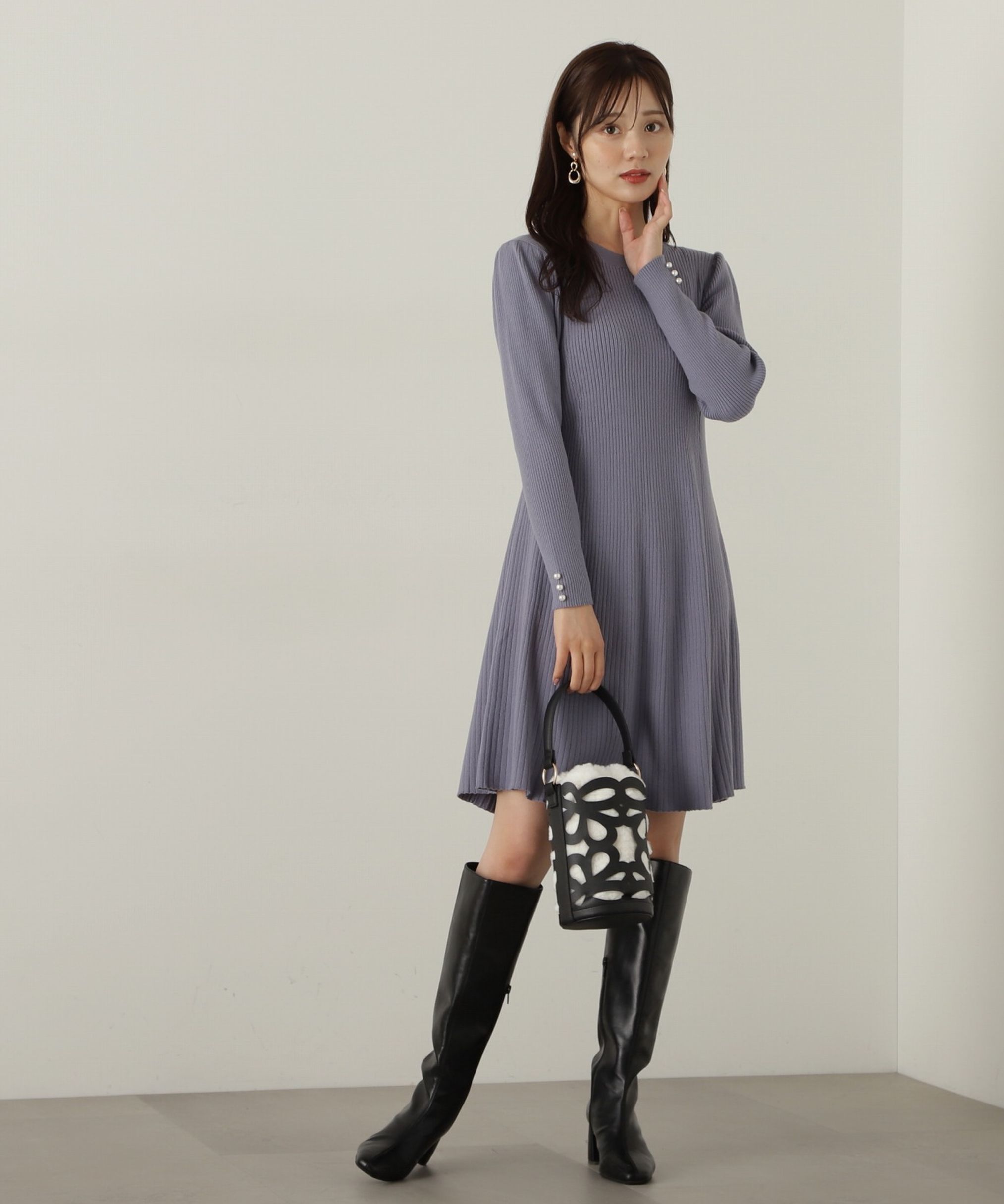 PROPORTION BODY DRESSING「リブミニニットワンピース　24AW」|ワンピース|