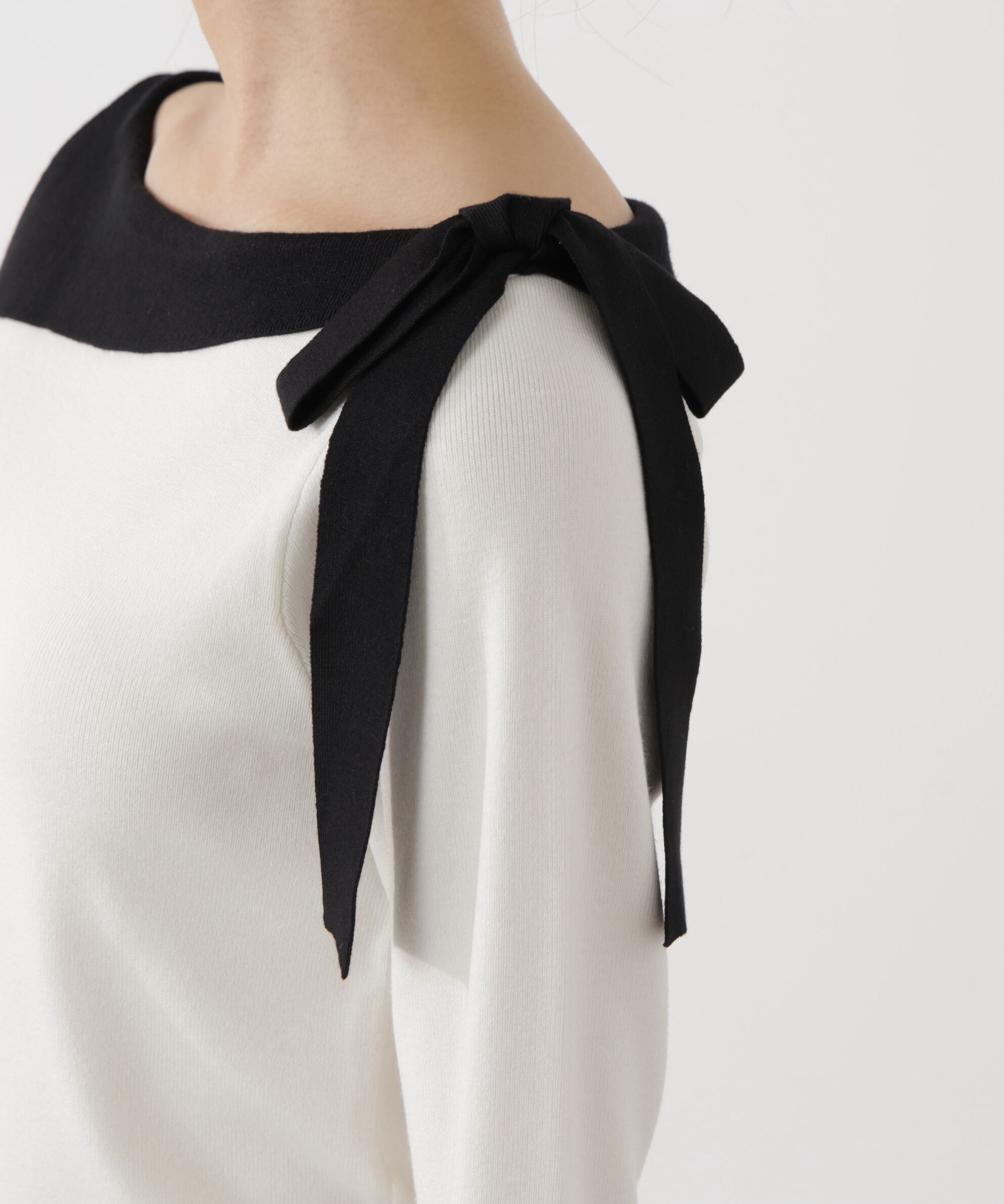 PROPORTION BODY DRESSING「＜ウォッシャブル/UV＞サイドリボン総針ニット」|ニット・セーター|