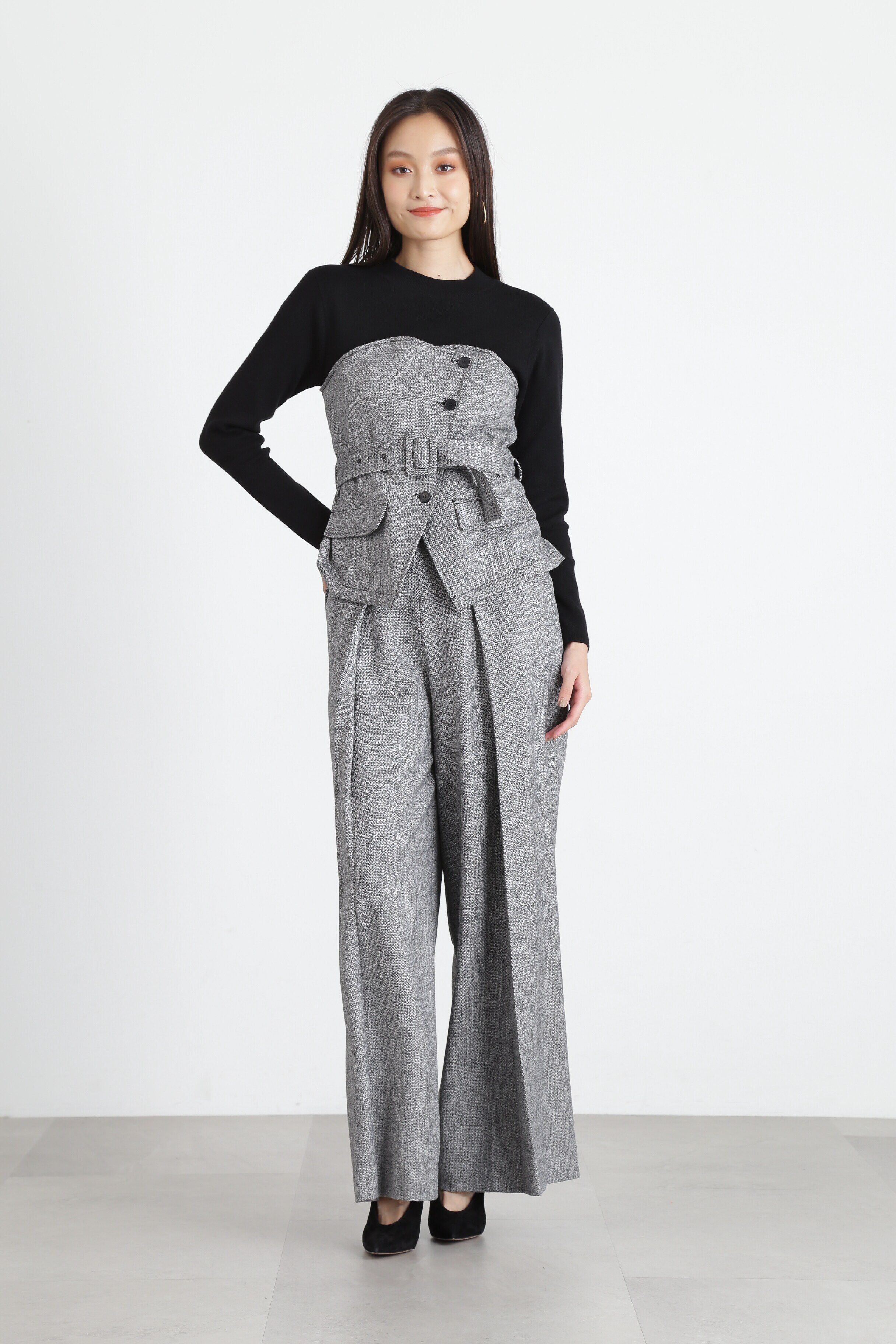  「◆ヘリンボンコンビニットプルオーバー」|ニット・セーター|