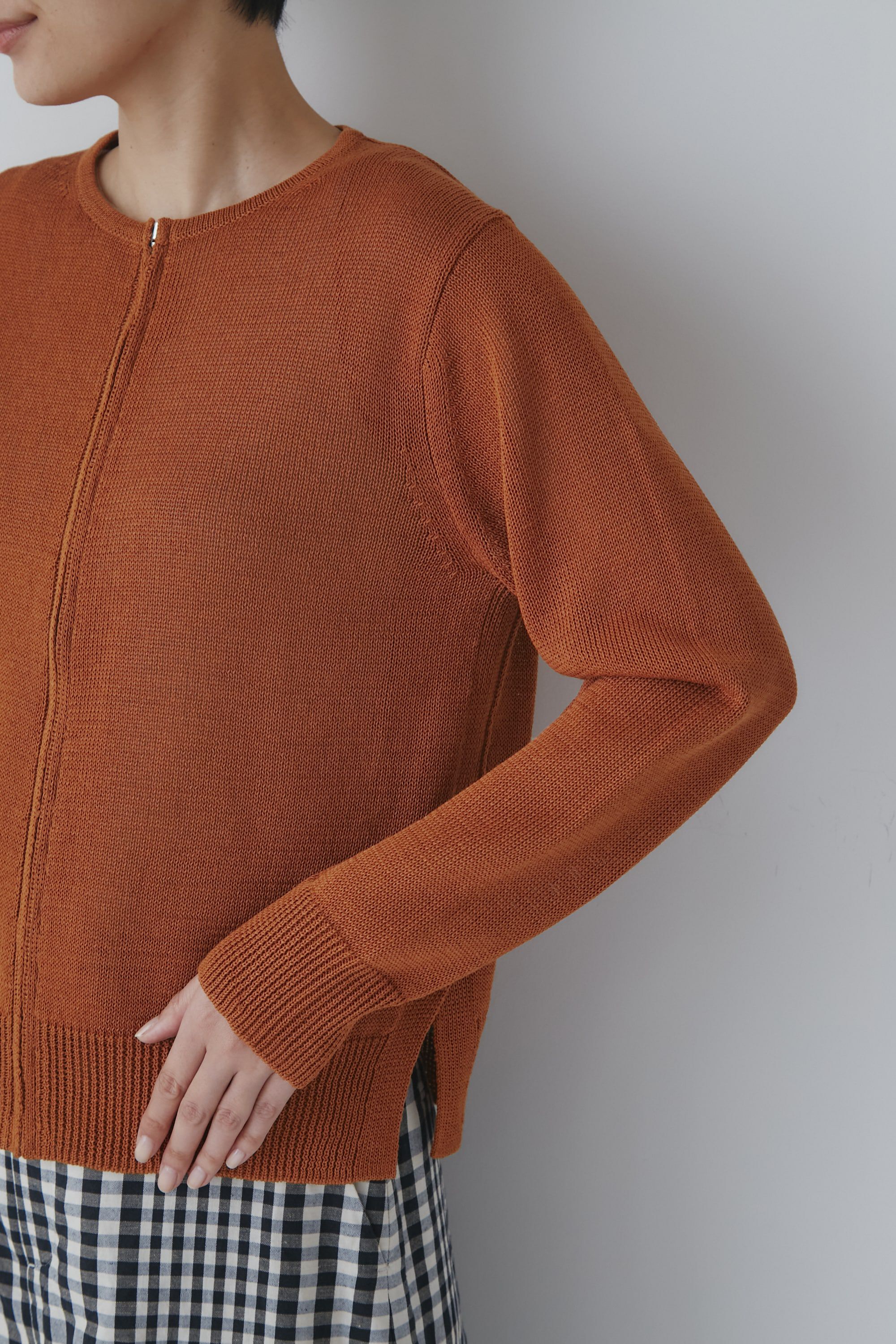  「◆ミドルゲージギマジップアップカーディガン」|ニット・セーター|