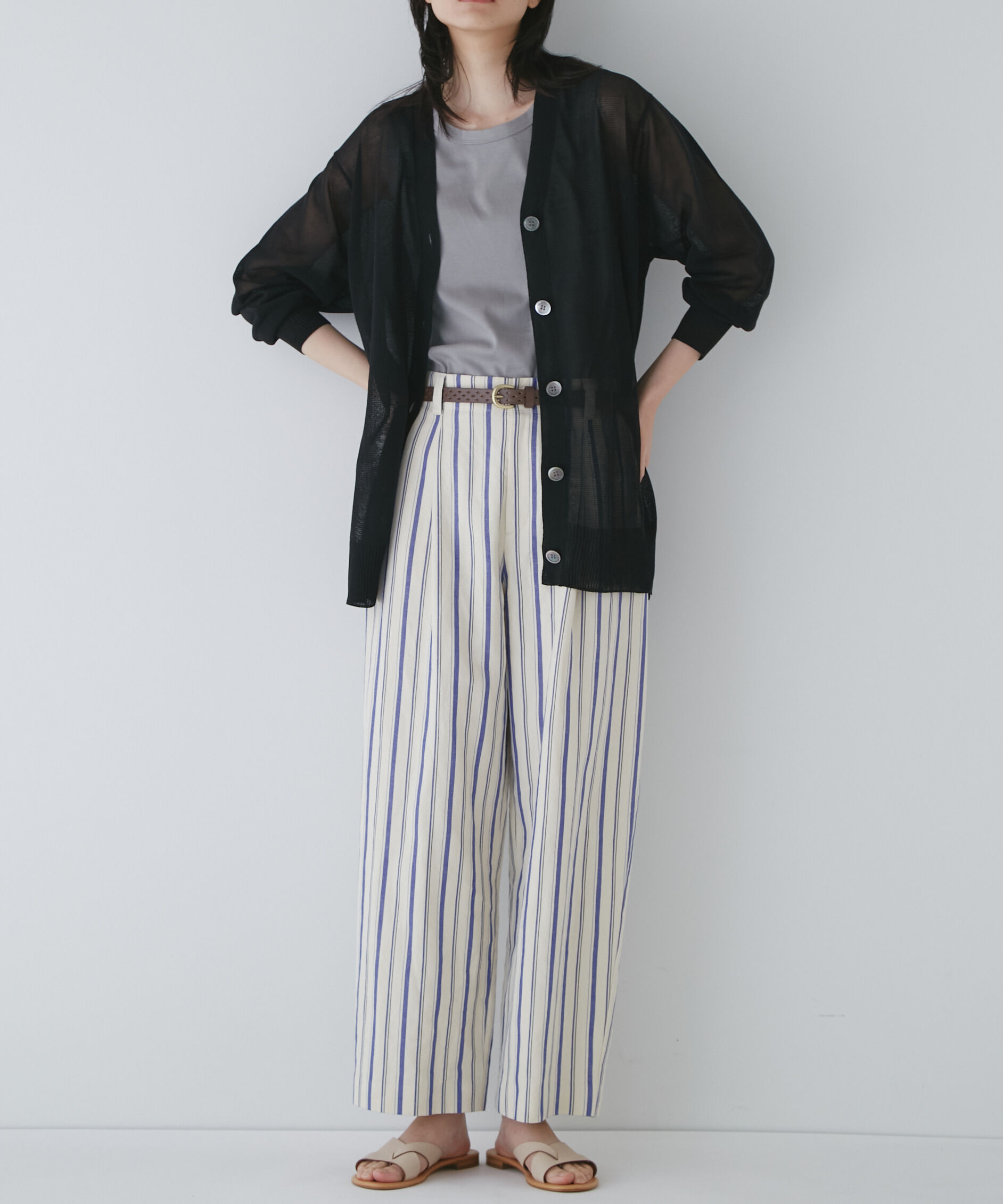  「◆綿麻ストライプパンツ」|その他|