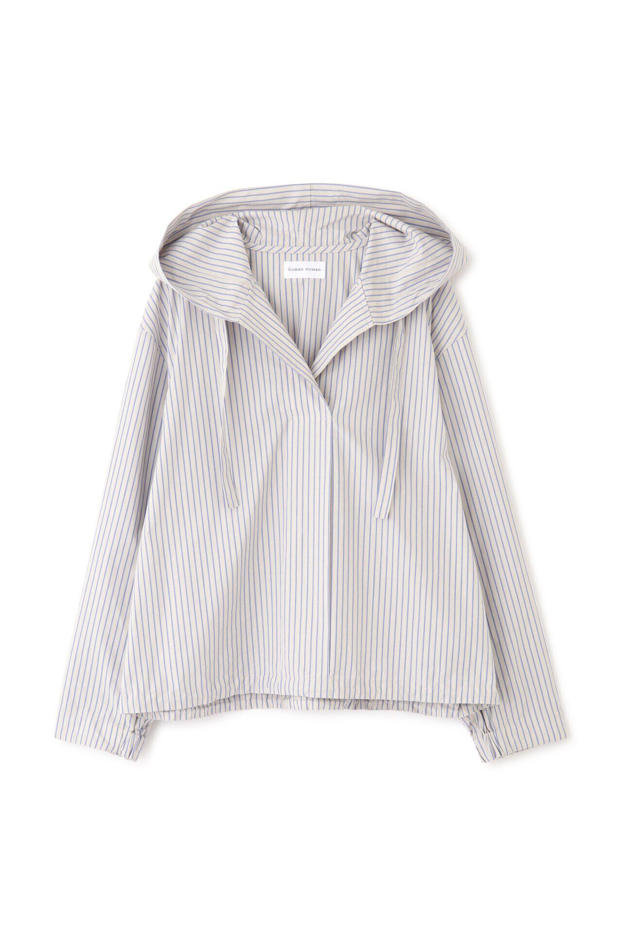  「◆フード付きストライプブラウス」|シャツ・ブラウス|