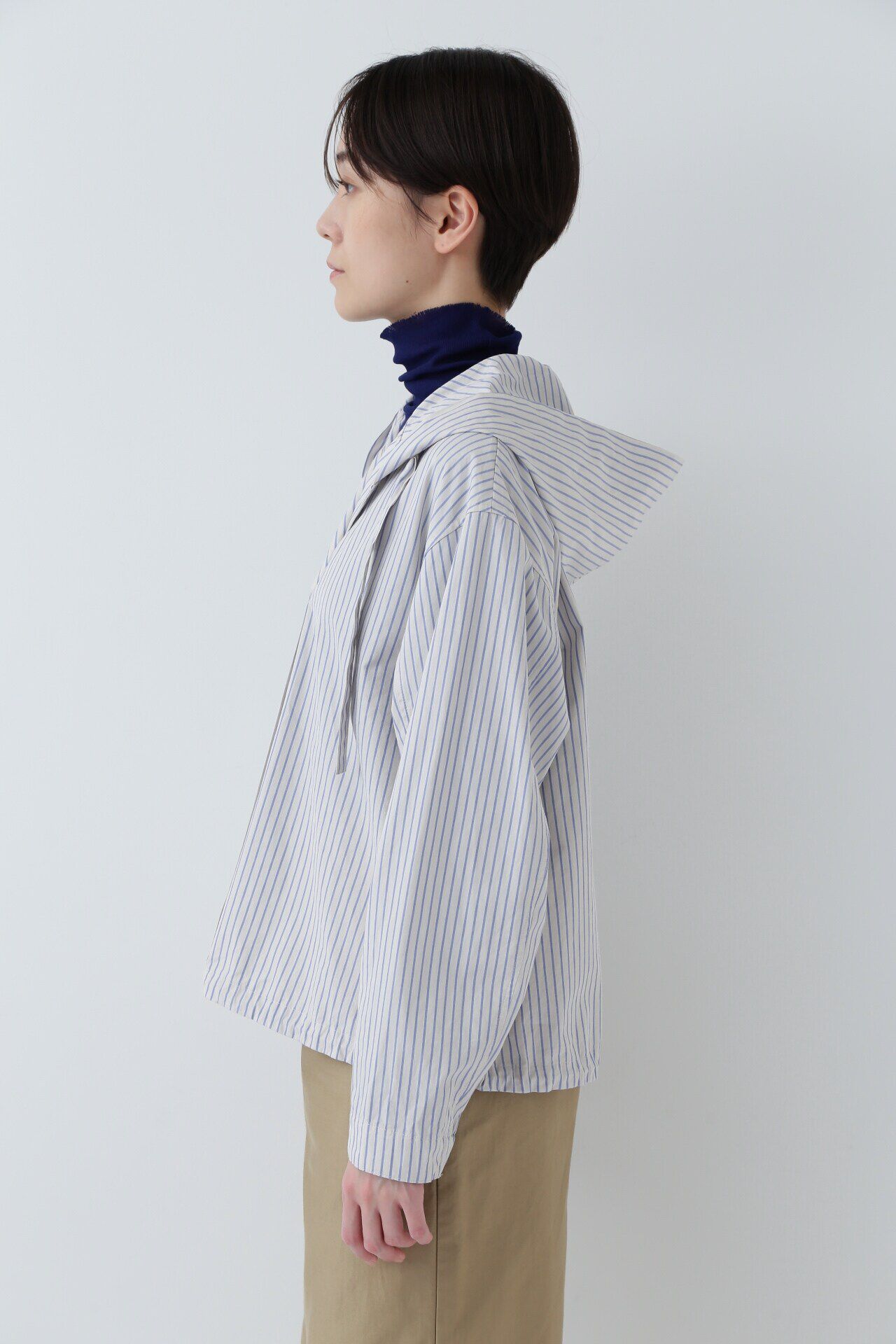  「◆フード付きストライプブラウス」|シャツ・ブラウス|