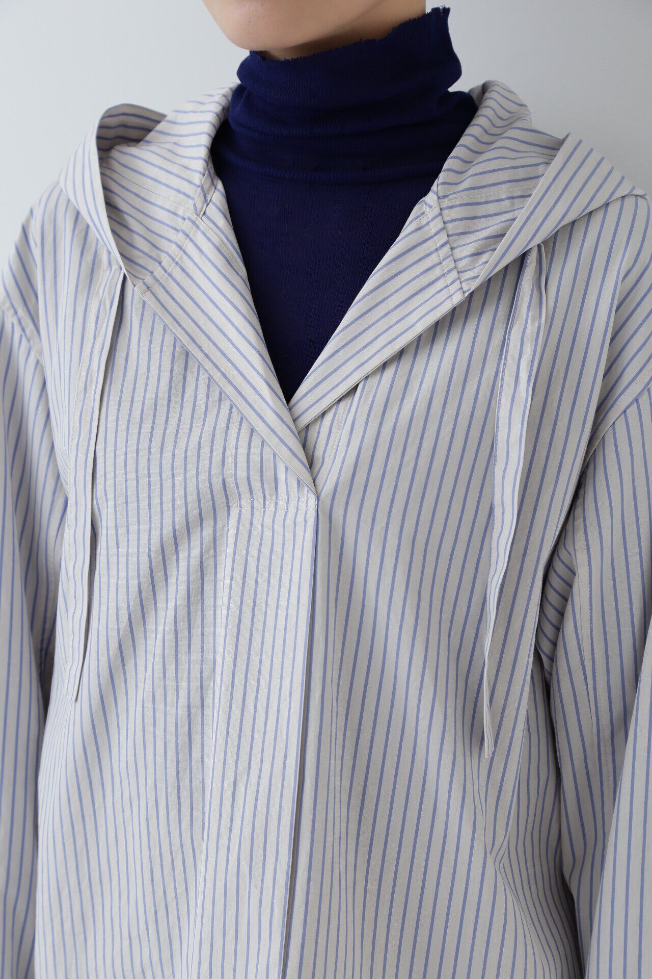  「◆フード付きストライプブラウス」|シャツ・ブラウス|