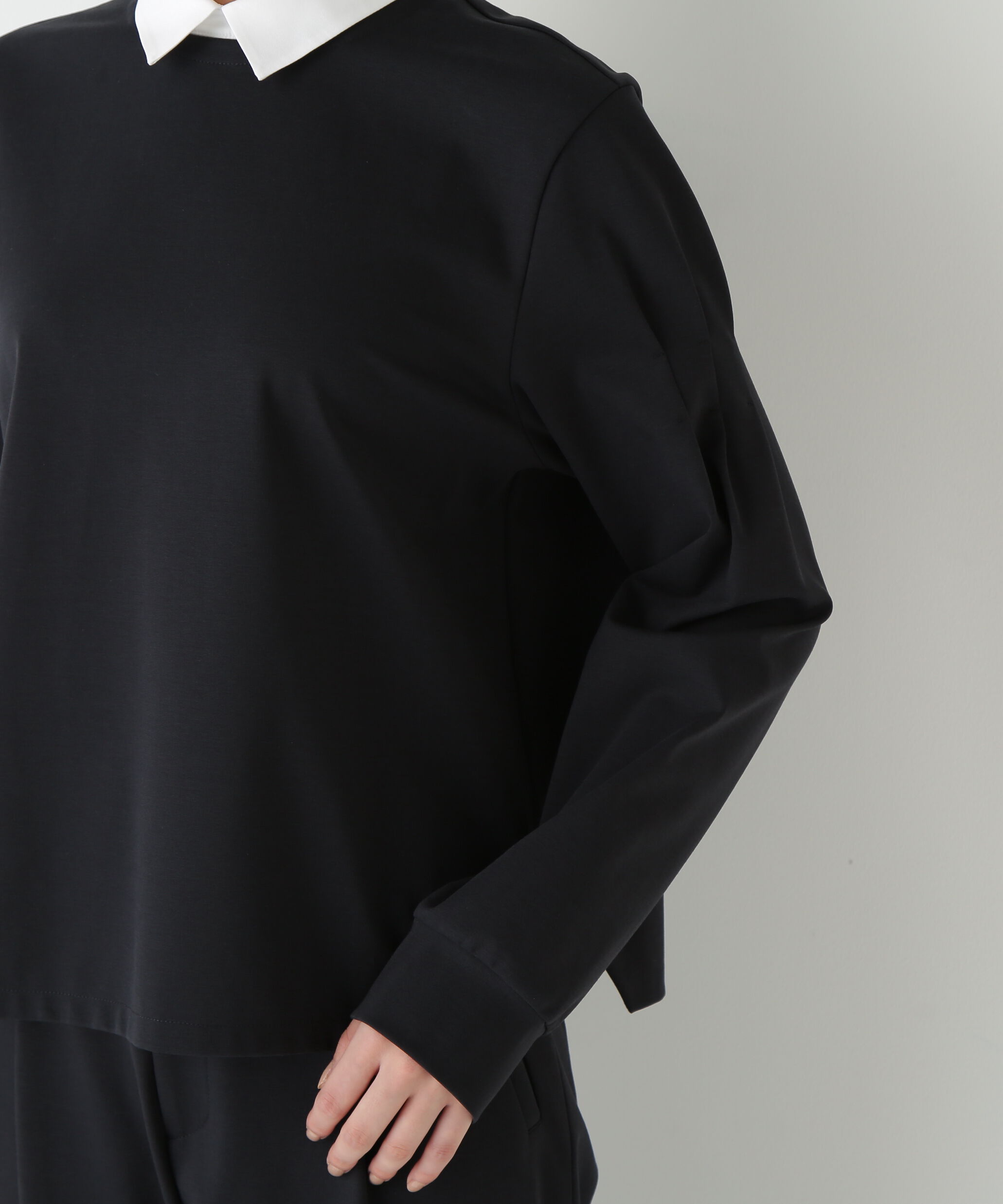  「◆ストレッチポンチシャツカラードッキングプルオーバー」|Tシャツ・カットソー|