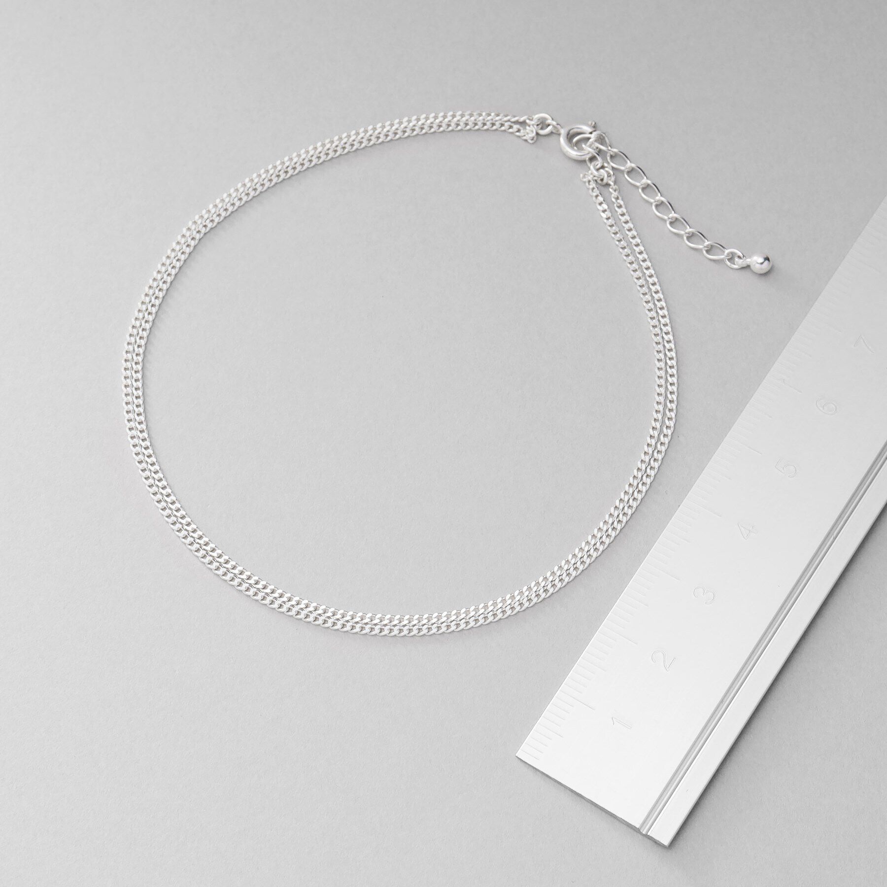 COCOSHNIK ONKITSCH「シルバー カーブチェーン ダブルアンクレット」|アンクレット|